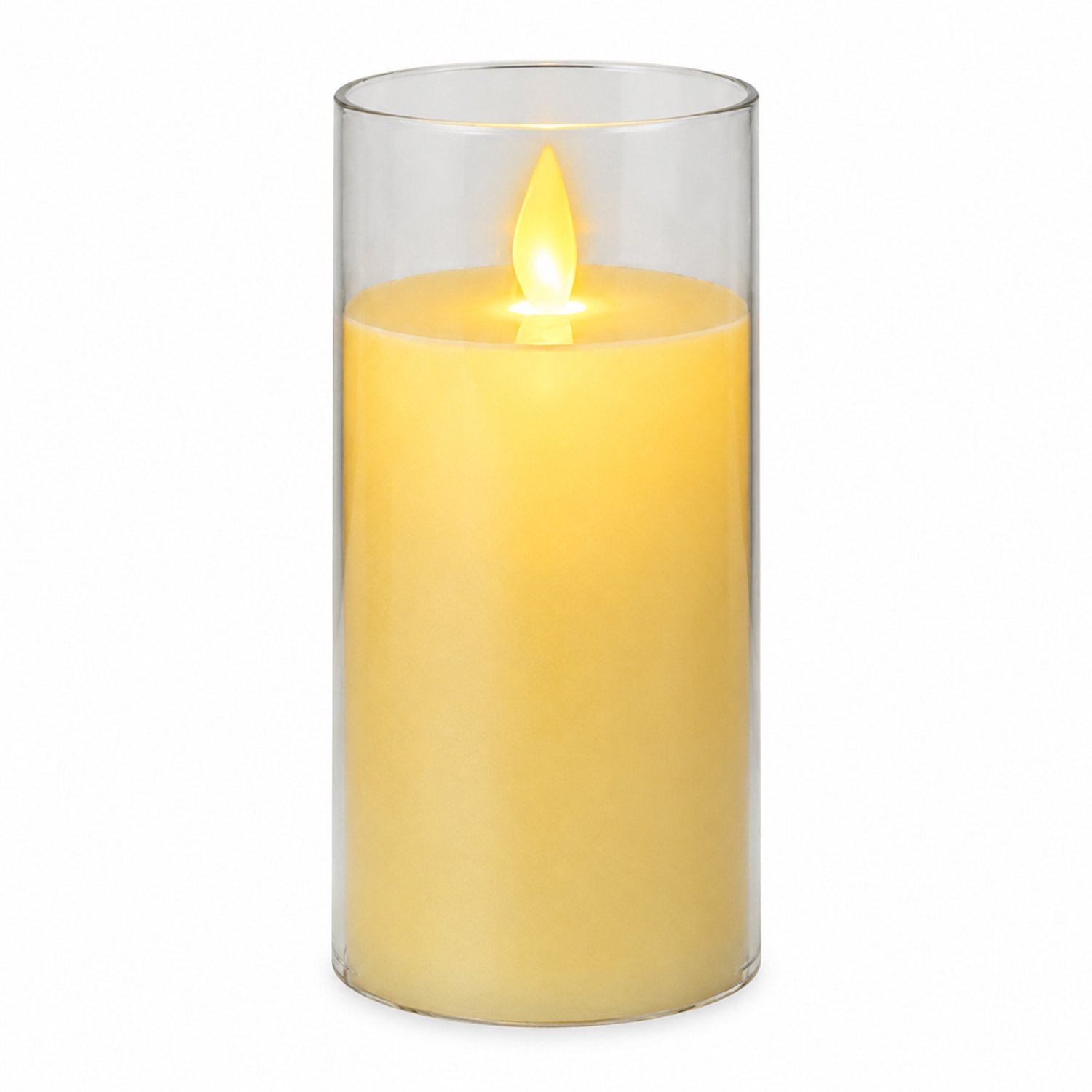 SWGOTA led kaarsen met bewegende vlam - ivoorkleurige kaars, 7,8 × 15 cm, warm licht, werkt op 3 AA-batterijen, niet inbegrepen