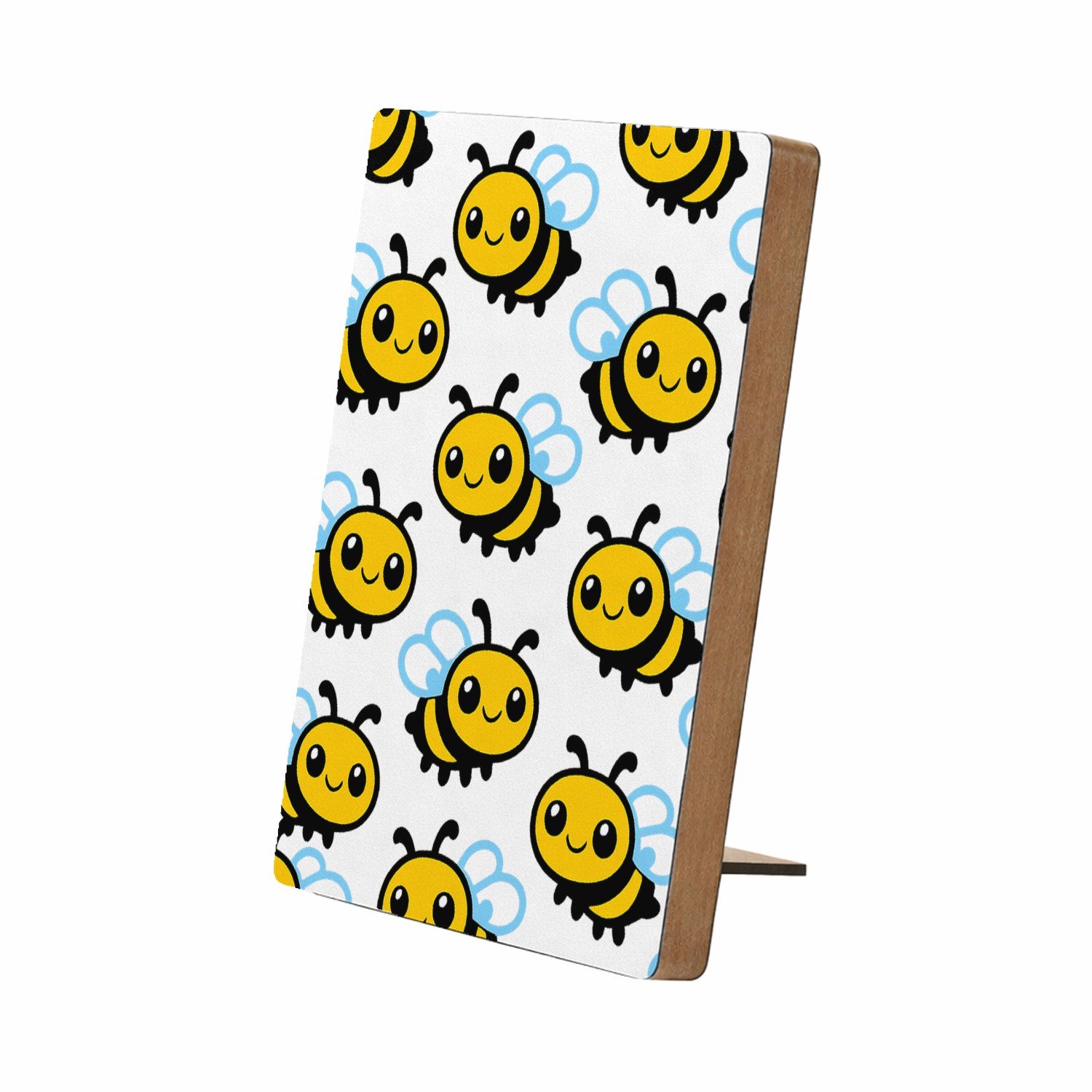 Mr Cadeautjes Glasframe/MDF 12,7 x 17,8 - design Een vrolijk all-over patroon met vriendelijke regenboogvisse | cadeau Wit