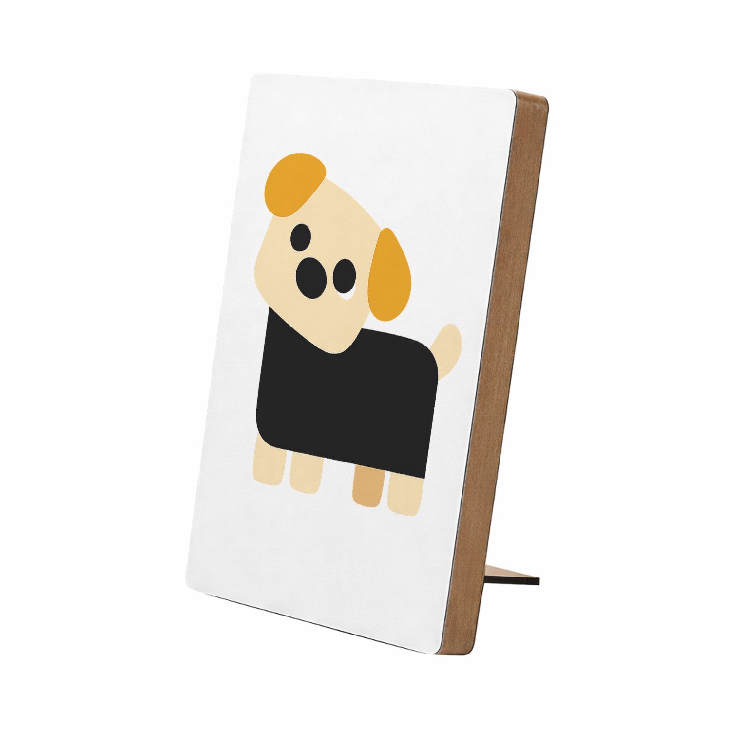 Mr Cadeautjes Glasframe/MDF 12,7 x 17,8 - design Minimalistische hond met eigenwijze blik | cadeau Wit