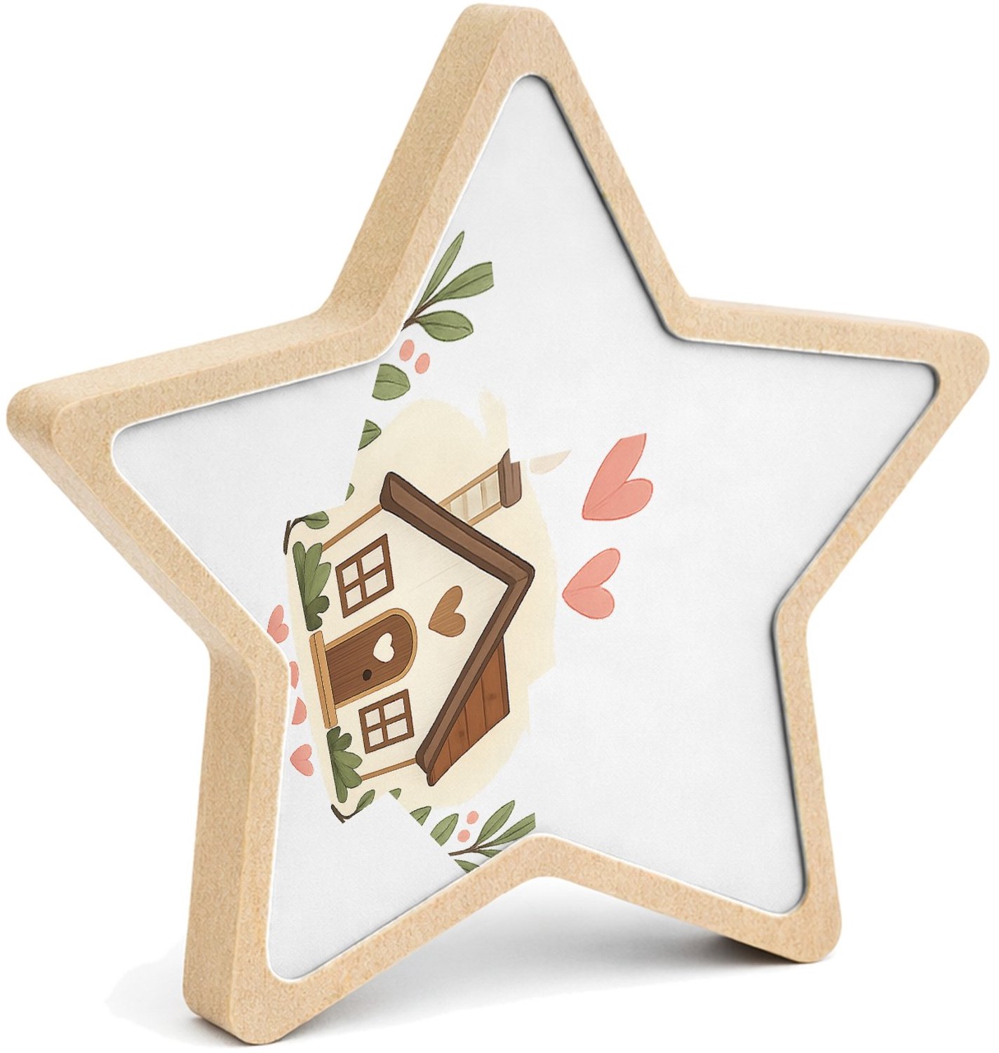 Mr Cadeautjes MDF fotolijst ster 14 x 13,5 - design Gezellige keukenposter met liefdevolle huiselijke boodschap | cadeau Wit