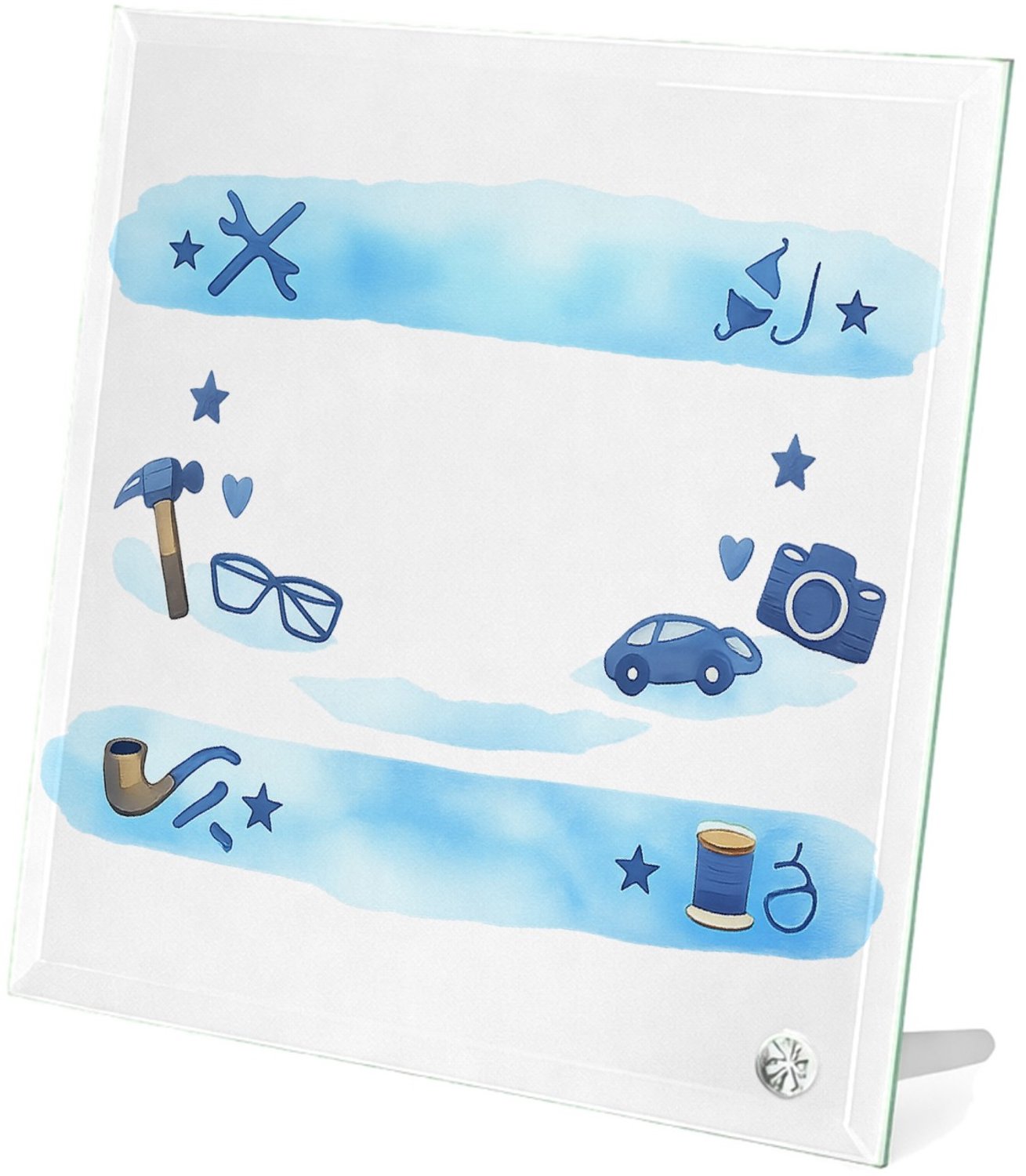 Mr Cadeautjes Glasframe 20 x 20 - design Een stoere maar vriendelijke compositie met grote kerntekst | cadeau Wit