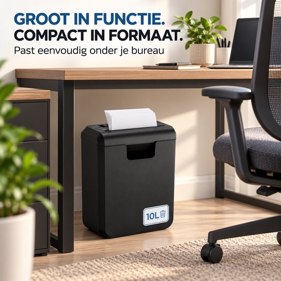 Papierversnipperaar – 10L – 5 A4 vellen – Creditcard Vernietiger – Zwart