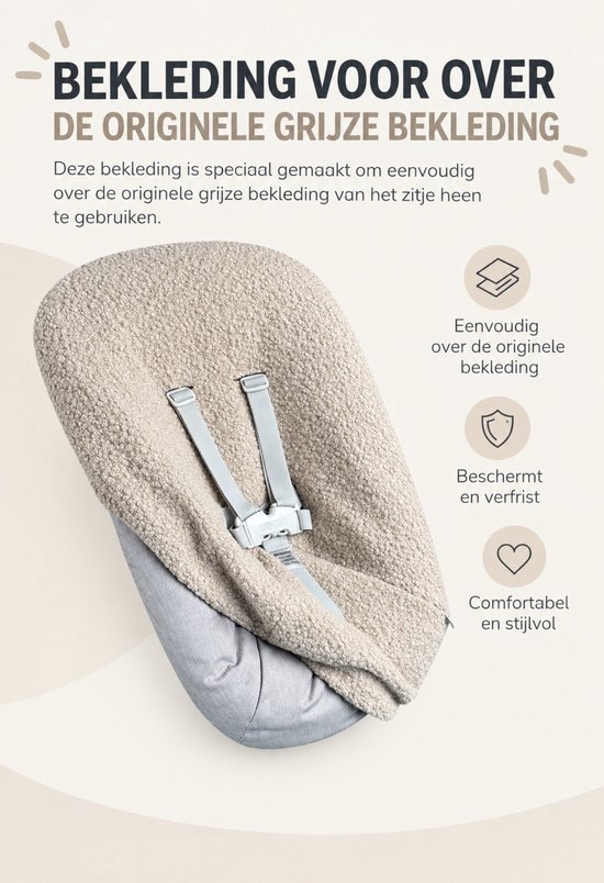 #04 Newborn hoes, Teddy zand Boucle, Stokke Tripp Trapp. Ook geschikt voor Kidsmill Up. — afbeelding 4