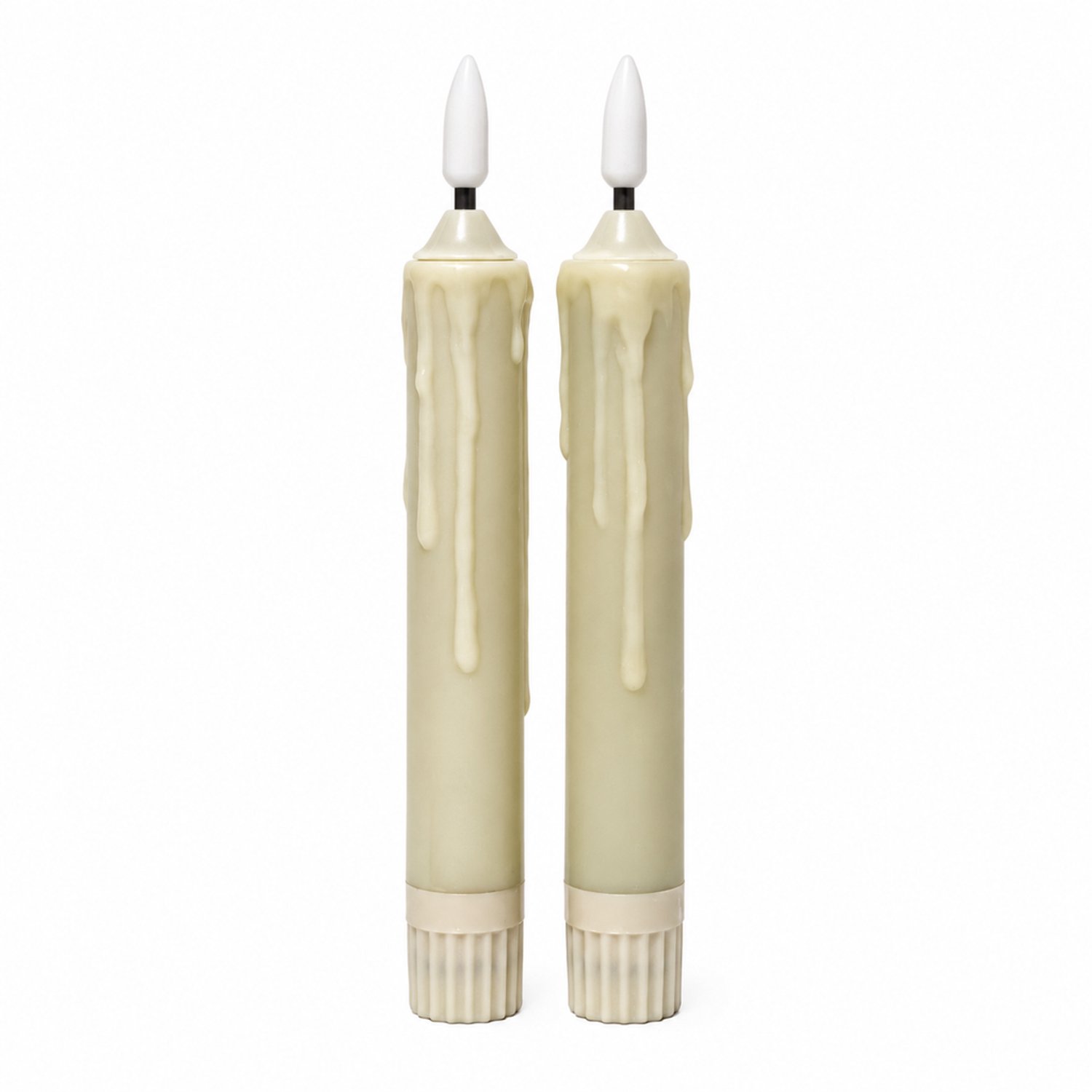SWGOTA led kaarsen, set van 6, 1,9 × 16,6 cm, kunststof met druipwasvorm, decoratie voor bruiloften en feesten, 2 AAA-batterijen per kaars nodig Crème
