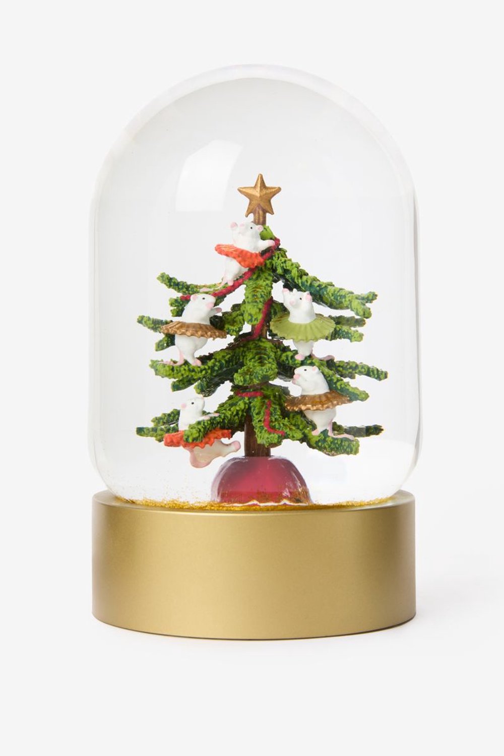 Sissy-Boy Glazen sneeuwbol met kerstboom Goud