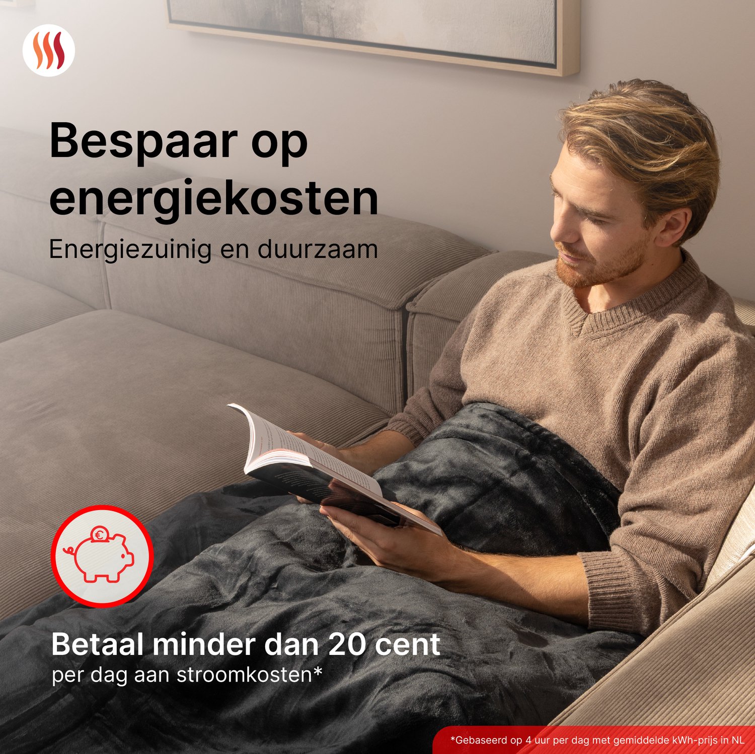 Seranova Elektrische Deken - 180x160 cm - 2 Persoons Warmtedeken - Dubbelzijdig Fleece - Knuffeldeken - Antraciet Grijs – foto 4