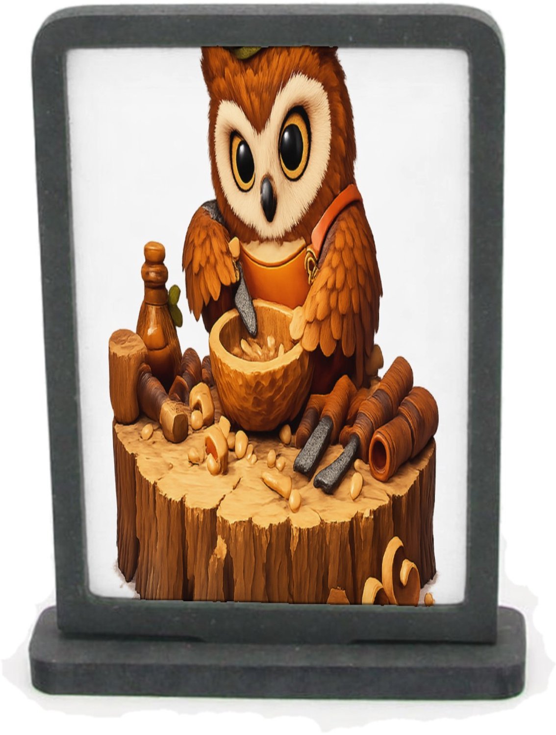 Mr Cadeautjes Houten fotolijst rechthoek met MDF inleg - design Een schattige werkende figuur als vakman met een duidelijk g | cadeau Wit