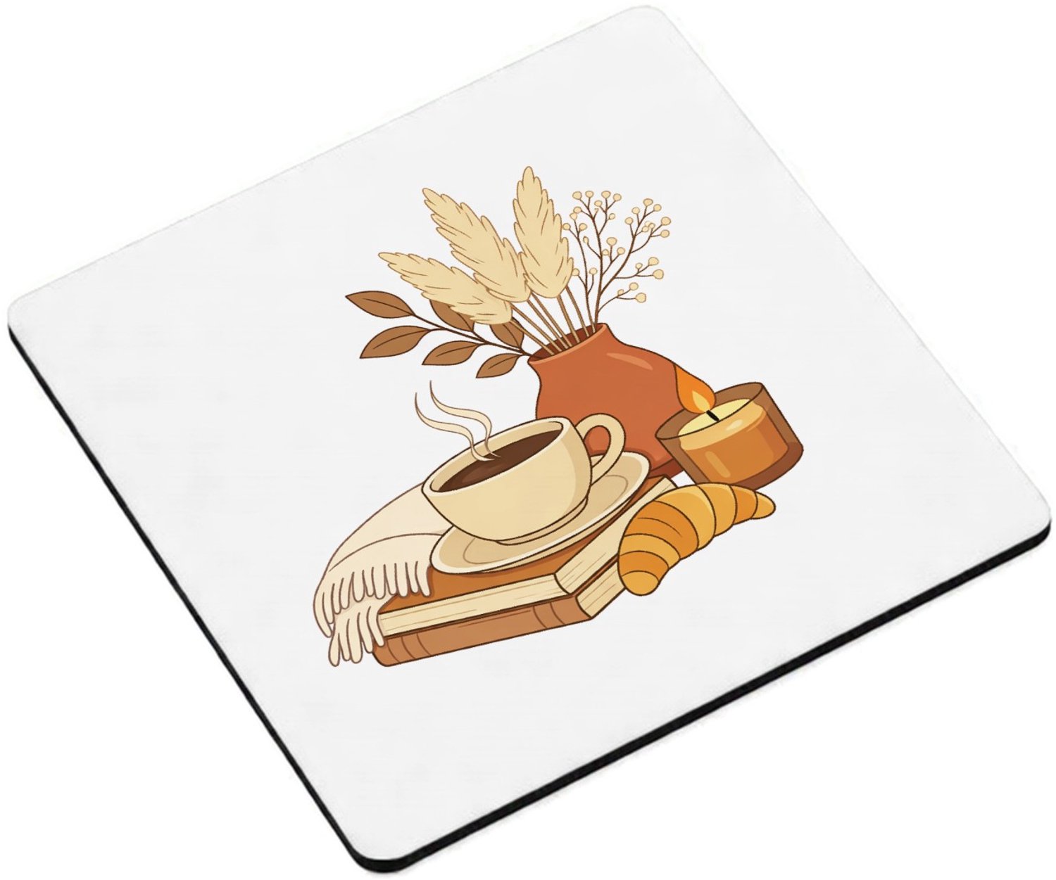 Mr Cadeautjes MDF magnetische fotolijst vierkant 9,5 - design Een minimalistische woontekstprint met een zachte, bemoedige | cadeau Wit