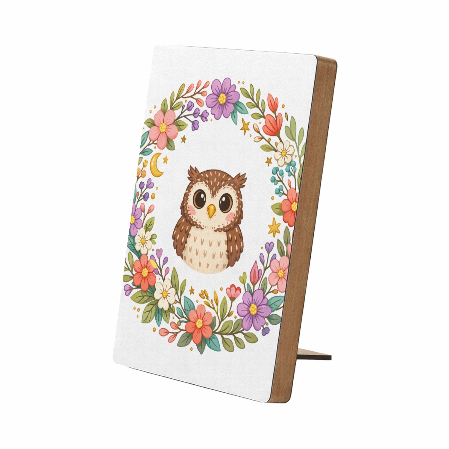Mr Cadeautjes Glasframe/MDF 12,7 x 17,8 - design Centrale emblematische cirkel met natuurdetails rond een die | cadeau Wit