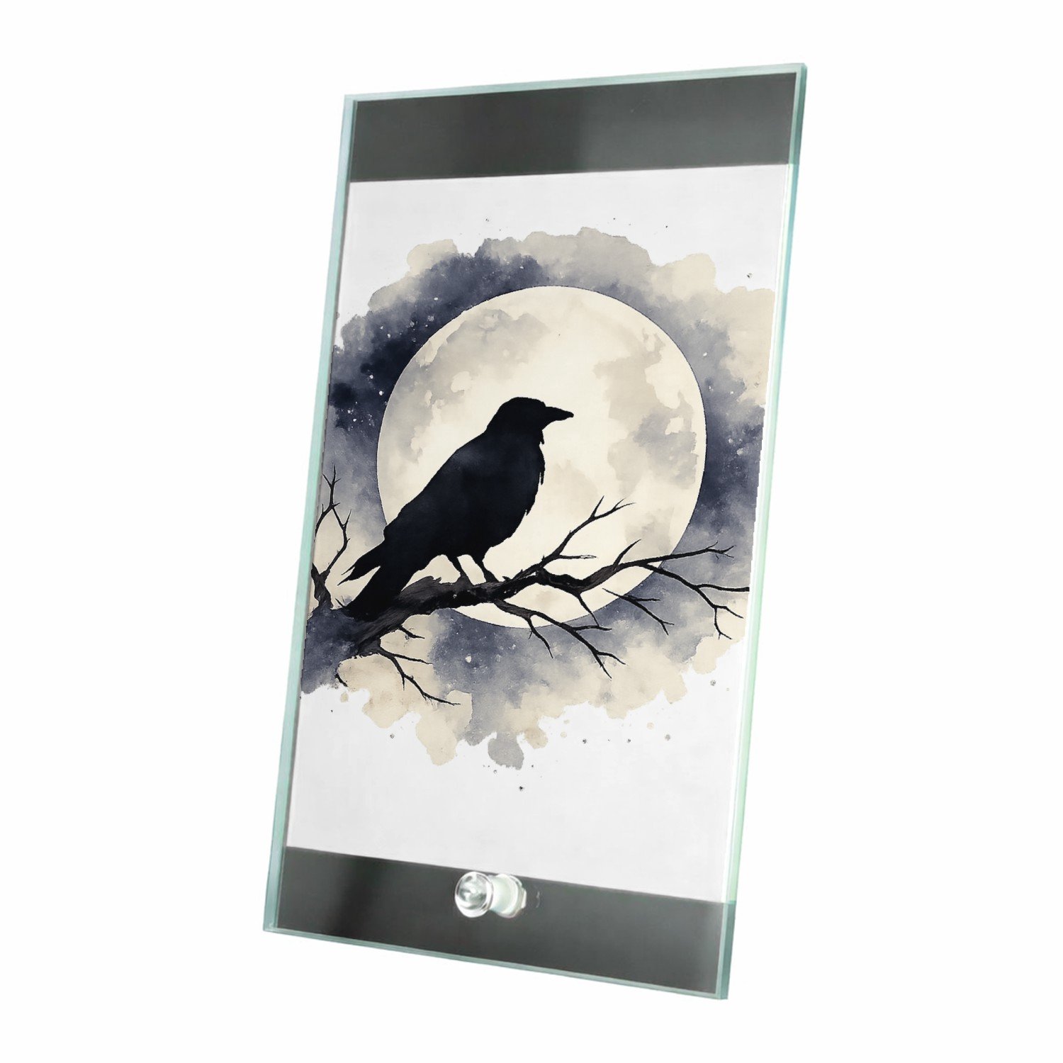 Mr Cadeautjes Glasframe 15 x 23 - design Een stille nacht met een andere dierfiguur en een vergelijkb | cadeau Wit