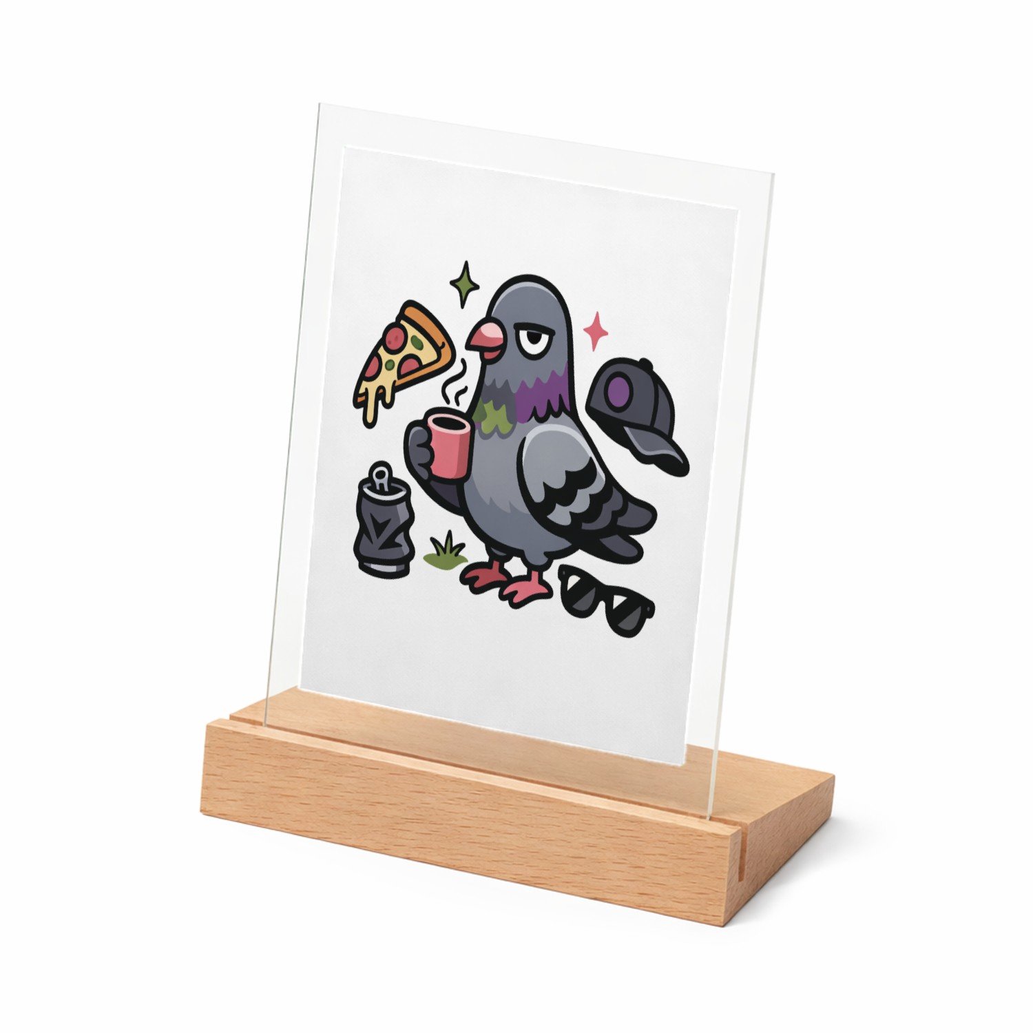 Mr Cadeautjes Glasframe met vaste tekst - design Een speelse woordbeeldcompositie met een huisdier als visuel | cadeau Wit