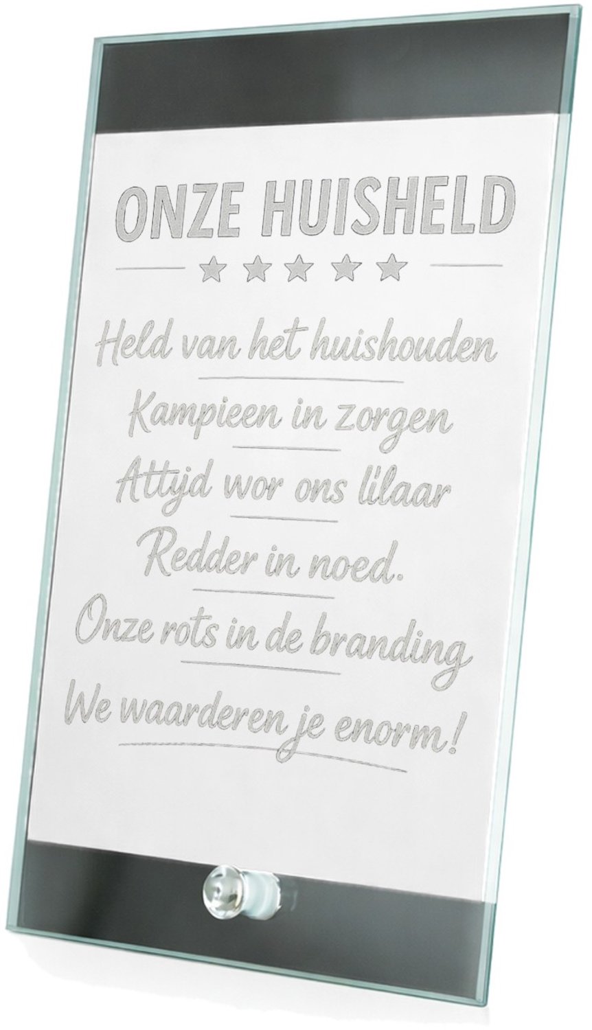 Mr Cadeautjes Glasframe 15 x 23 - design Een soortgelijke humoristische waarderingsbadge, maar dan vo | cadeau Wit