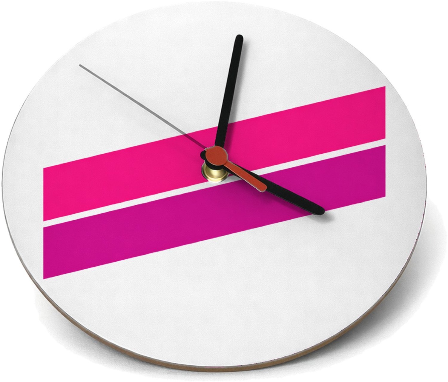 Mr Cadeautjes Klok rond Ø 19 - design Een felgekleurde, minimalistische quote-print met een speels | cadeau Wit