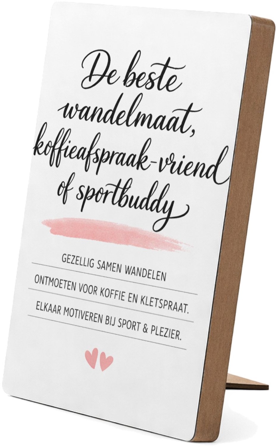 Mr Cadeautjes Glasframe/MDF 12,7 x 17,8 - design Een minimalistische quote-print rond vriendschap buiten het | cadeau Wit