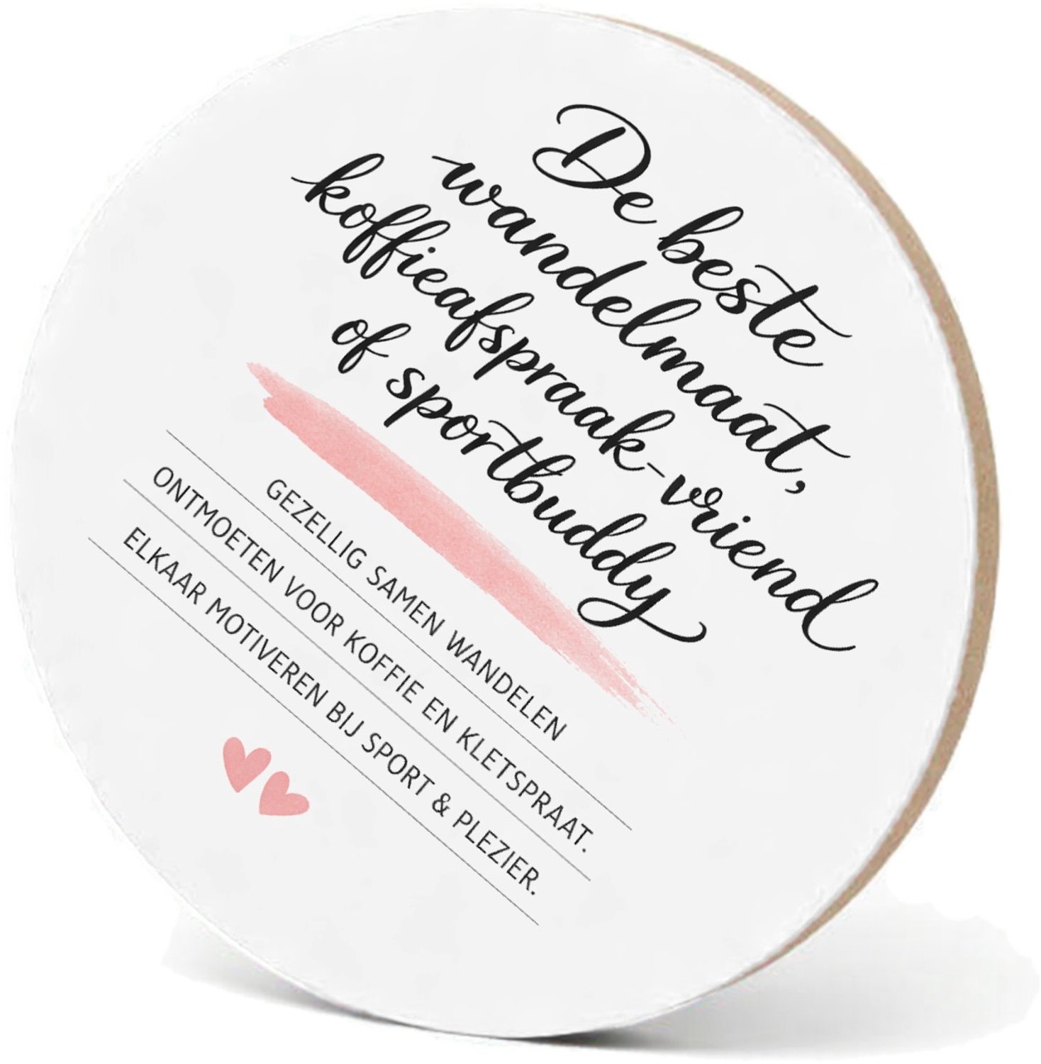 Mr Cadeautjes MDF fotolijst - design Een minimalistische quote-print rond vriendschap buiten het | cadeau Wit