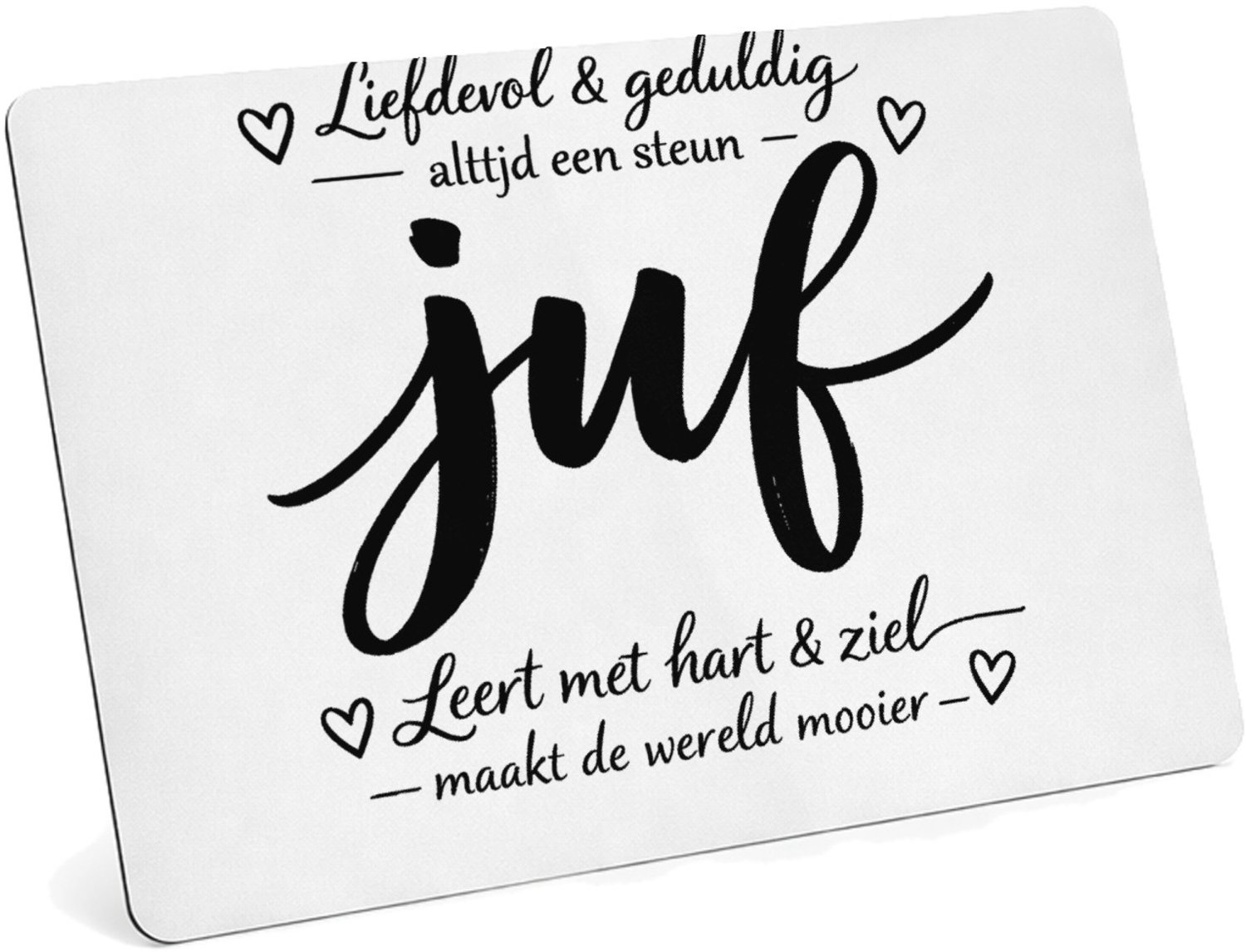 Mr Cadeautjes MDF magnetische fotolijst 28 x 19 - design Een minimalistische tekstprint met een groot kernwoord, aang | cadeau Wit