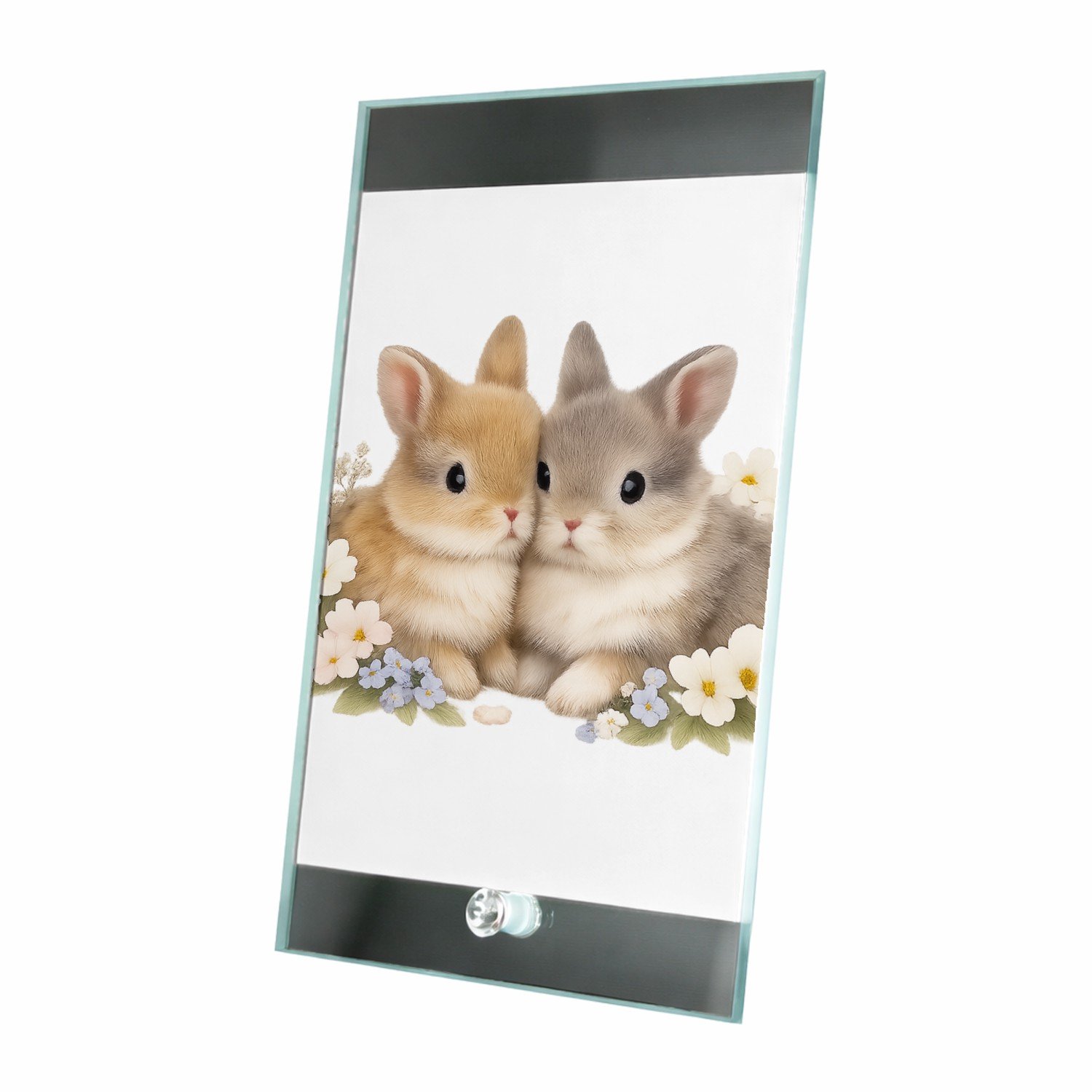 Mr Cadeautjes Glasframe 15 x 23 - design Een lieve, speelse productprint met een sterk centraal focus | cadeau Wit