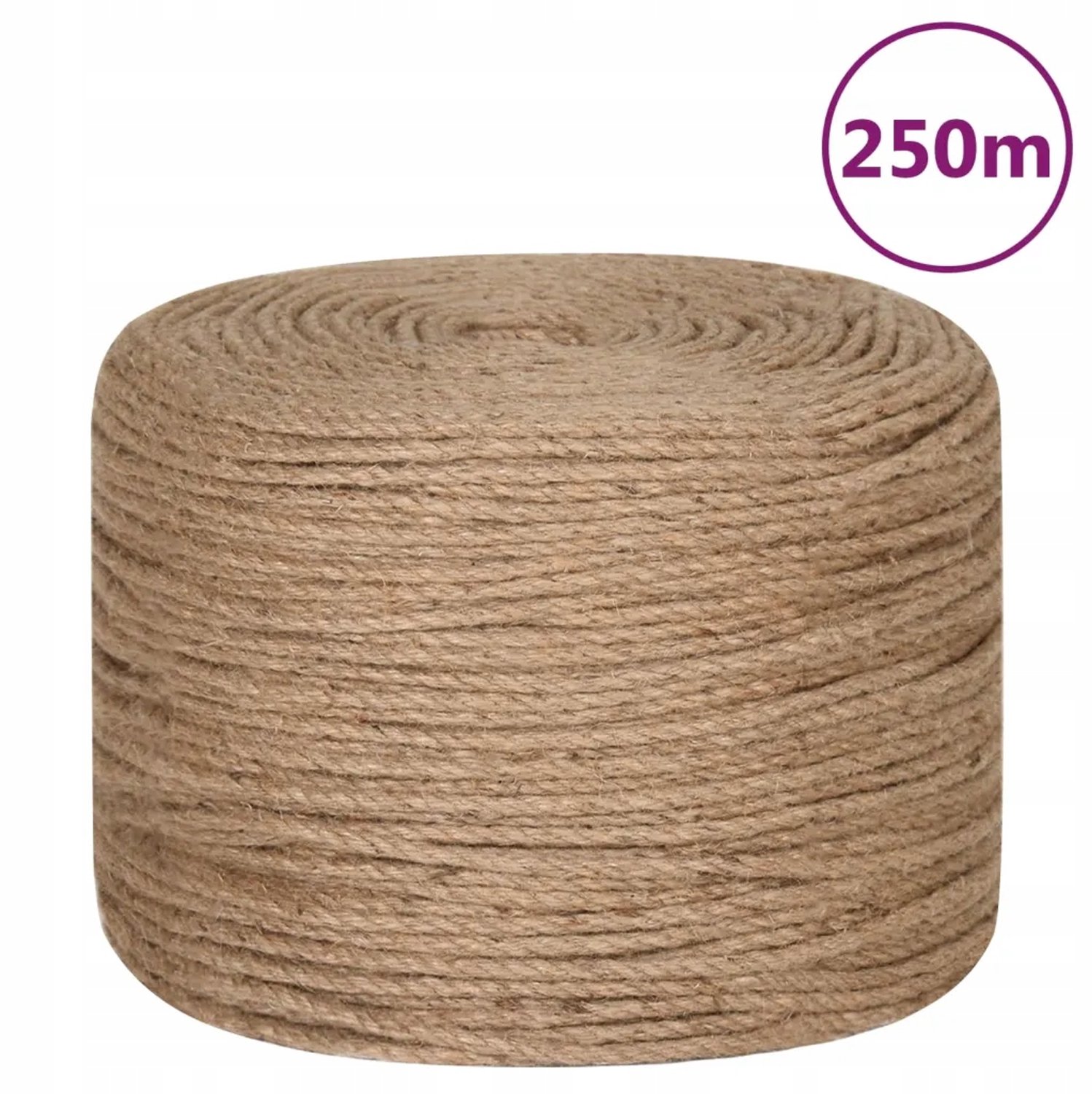 Jutekoord 250m, 4mm dik, naturel