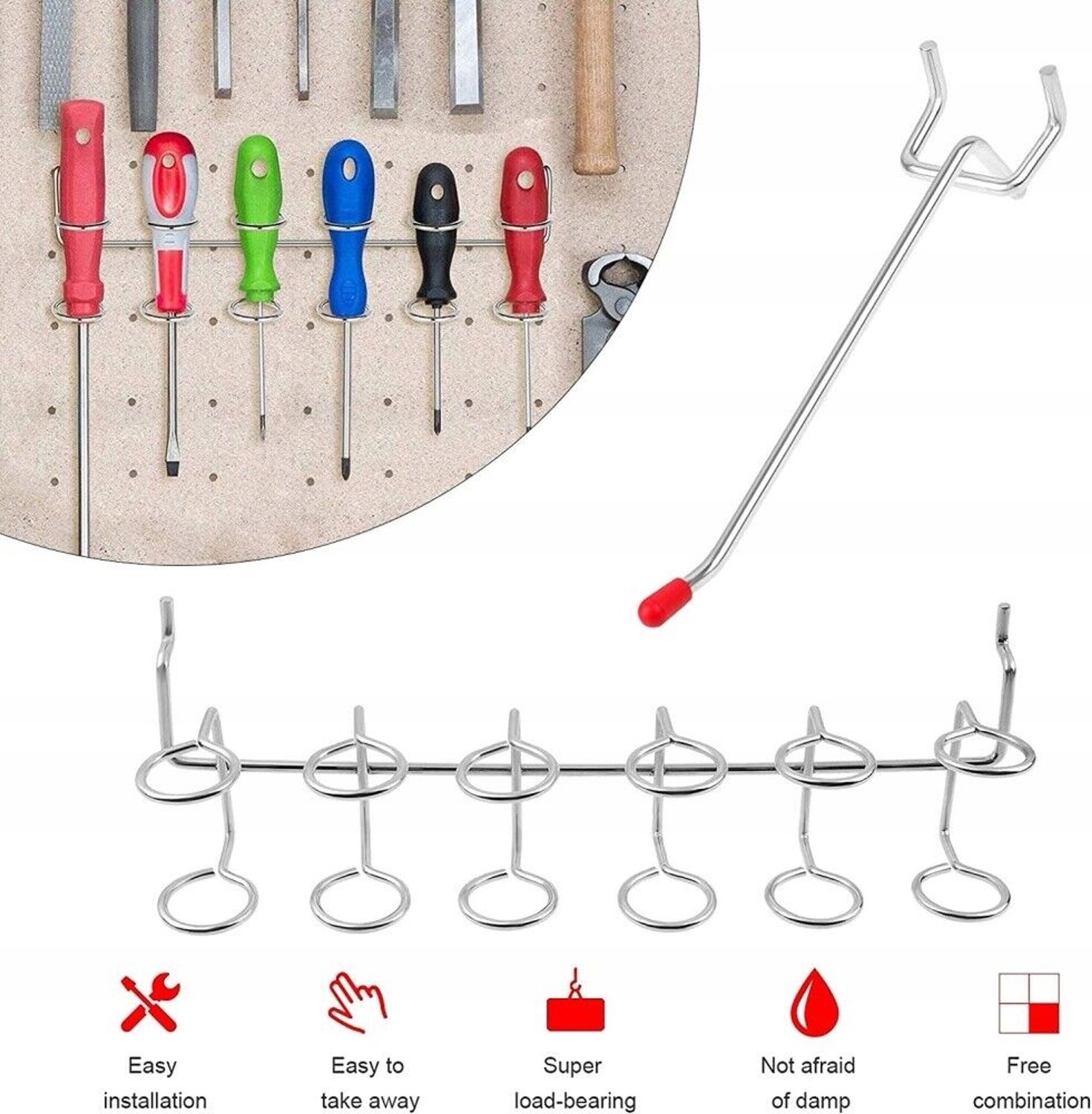 122-delige Metalen Pegboard Haak Set - Grote Organisatie
