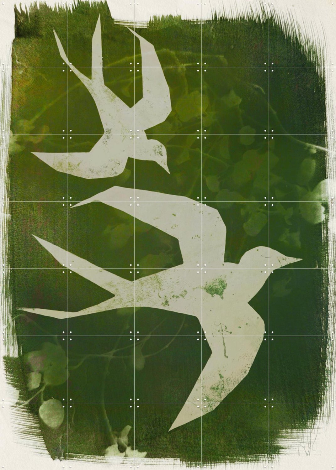 IXXI Where The Grass Is Green, RAR Kramer - 100 x 140 cm - Grote wanddecoratie en posters - Abstract, Gemengde Technieken, Trap, Slaapkamer Groen
