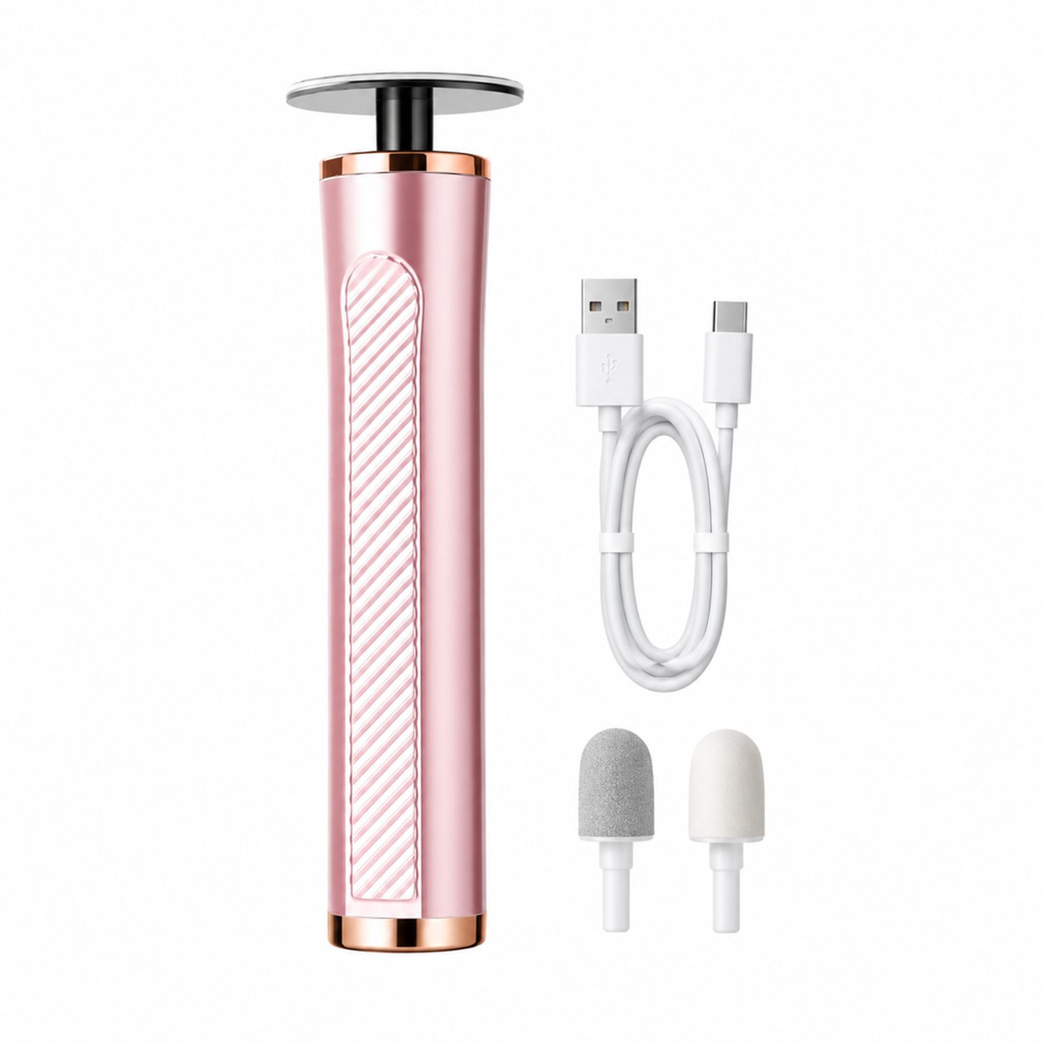 Elektrische nageltrimmer - 2-in-1 voor nagels en eelt op voeten - USB-voeding - roze