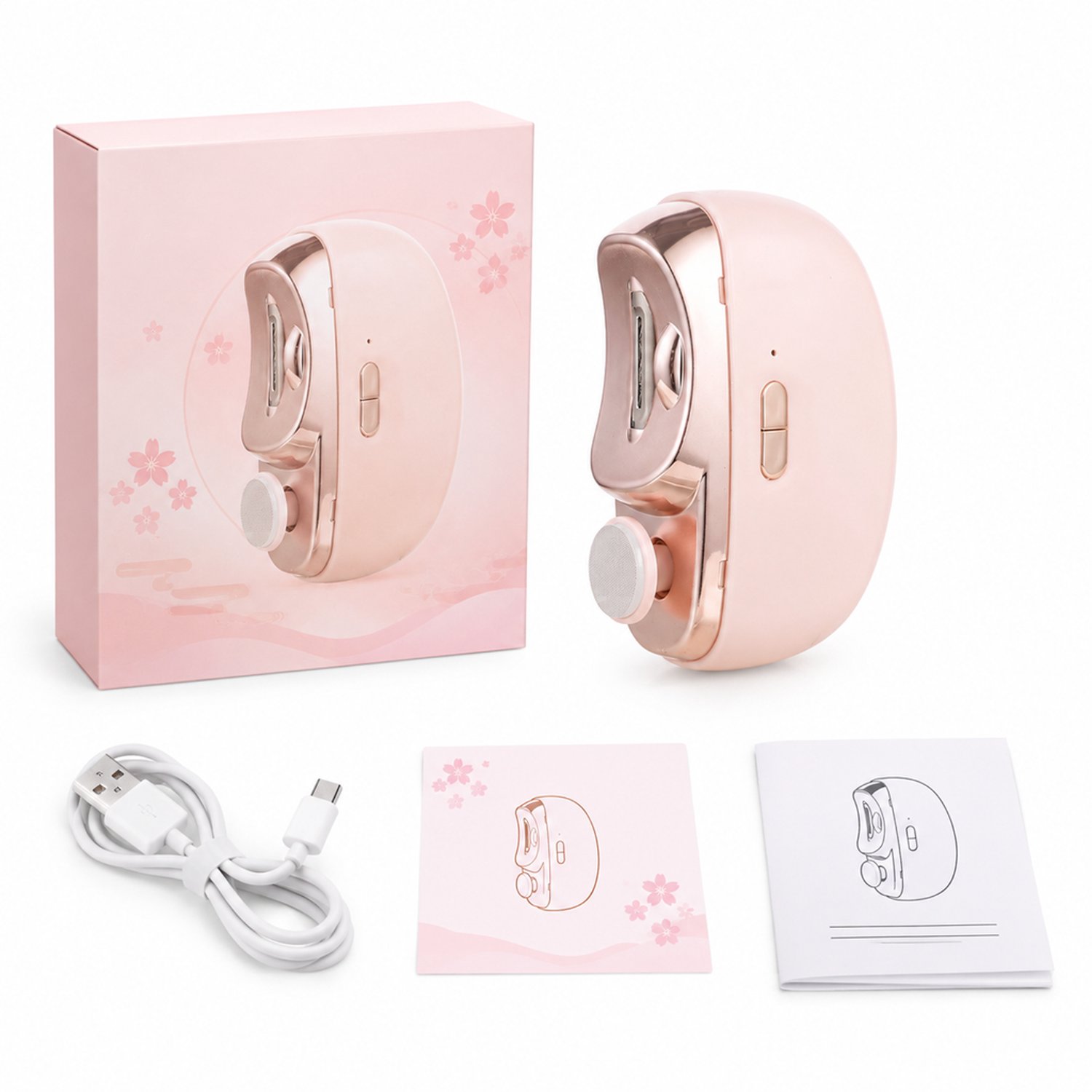 Elektrische nagelknipper - voor dagelijks gebruik - 160 g - roze Japanse verpakking - inclusief kabel, apparaat, kaart en handleiding