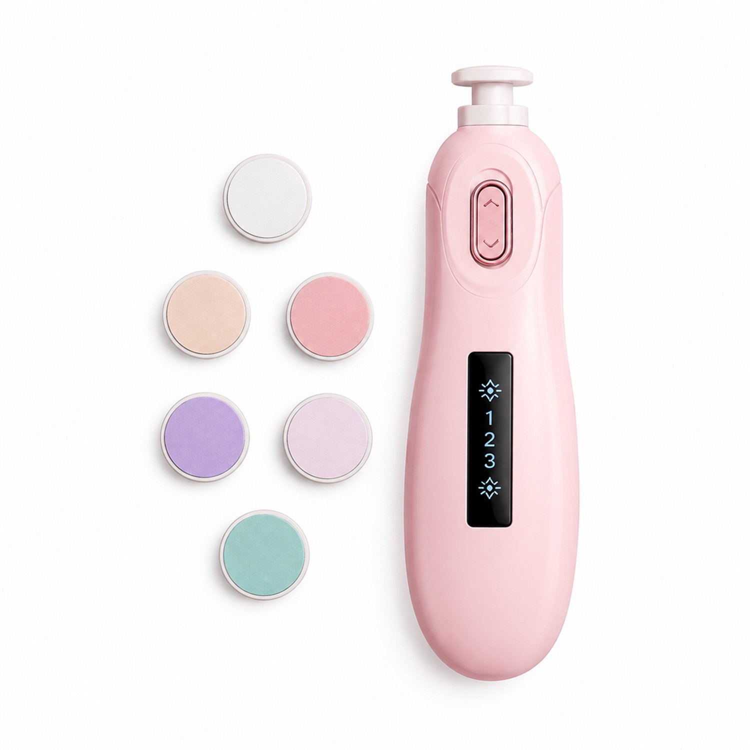 elektrische nagelknipper - 3 snelheden - verlichting - batterijmodel - roze - voor dagelijks en thuisgebruik