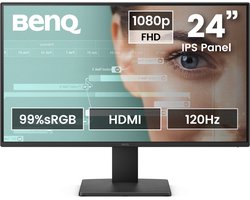 BenQ GW2490P Monitor - 24 Inch Full HD IPS Scherm - 120Hz - 1ms MPRT - Eye Care - DisplayPort & HDMI - 2x2W Speakers