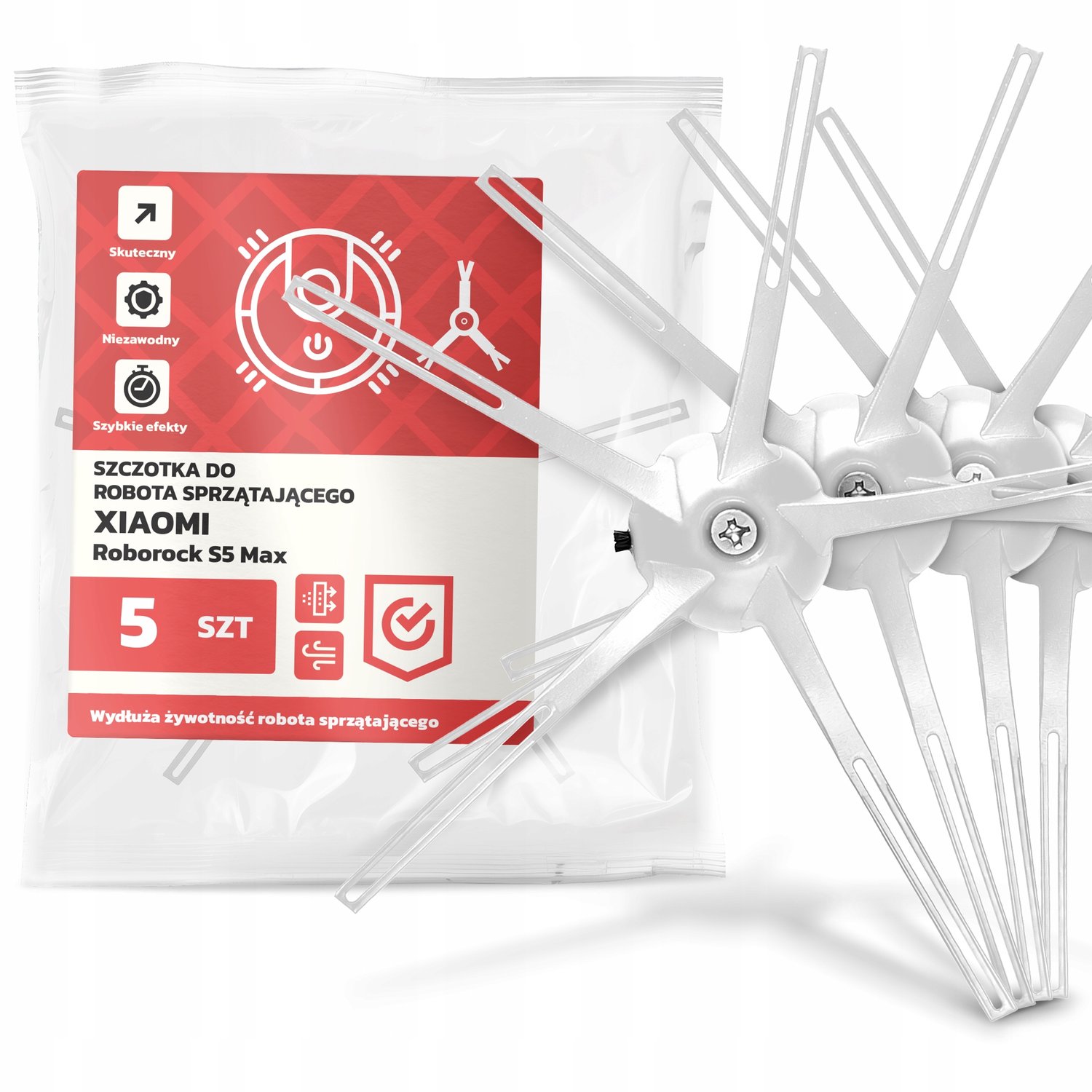 5x Zijborstel voor Xiaomi Roborock S5 Max Stofzuigerrobot