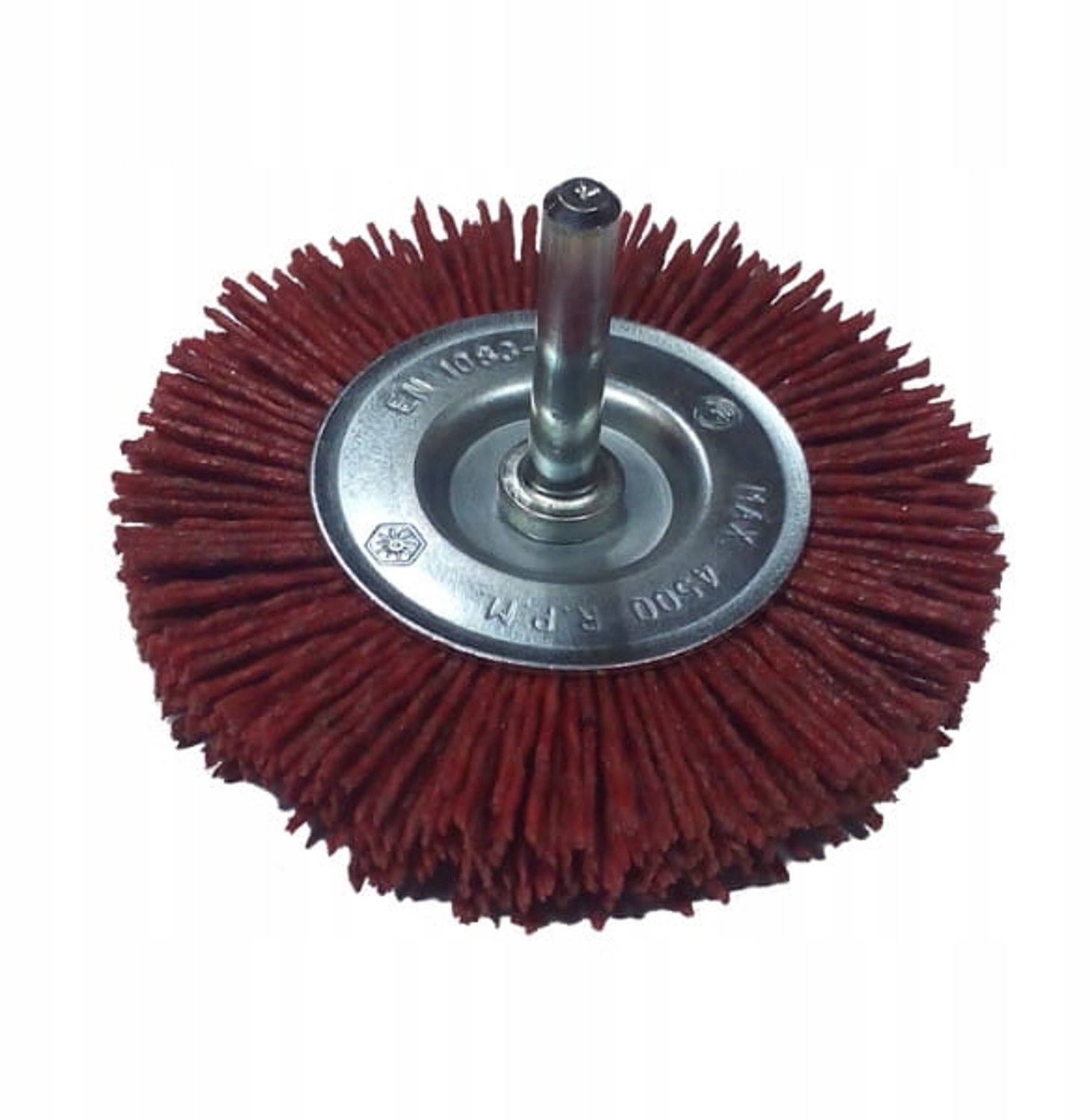 Nylon Borstel Schijf 75mm P80 met Schacht 6mm