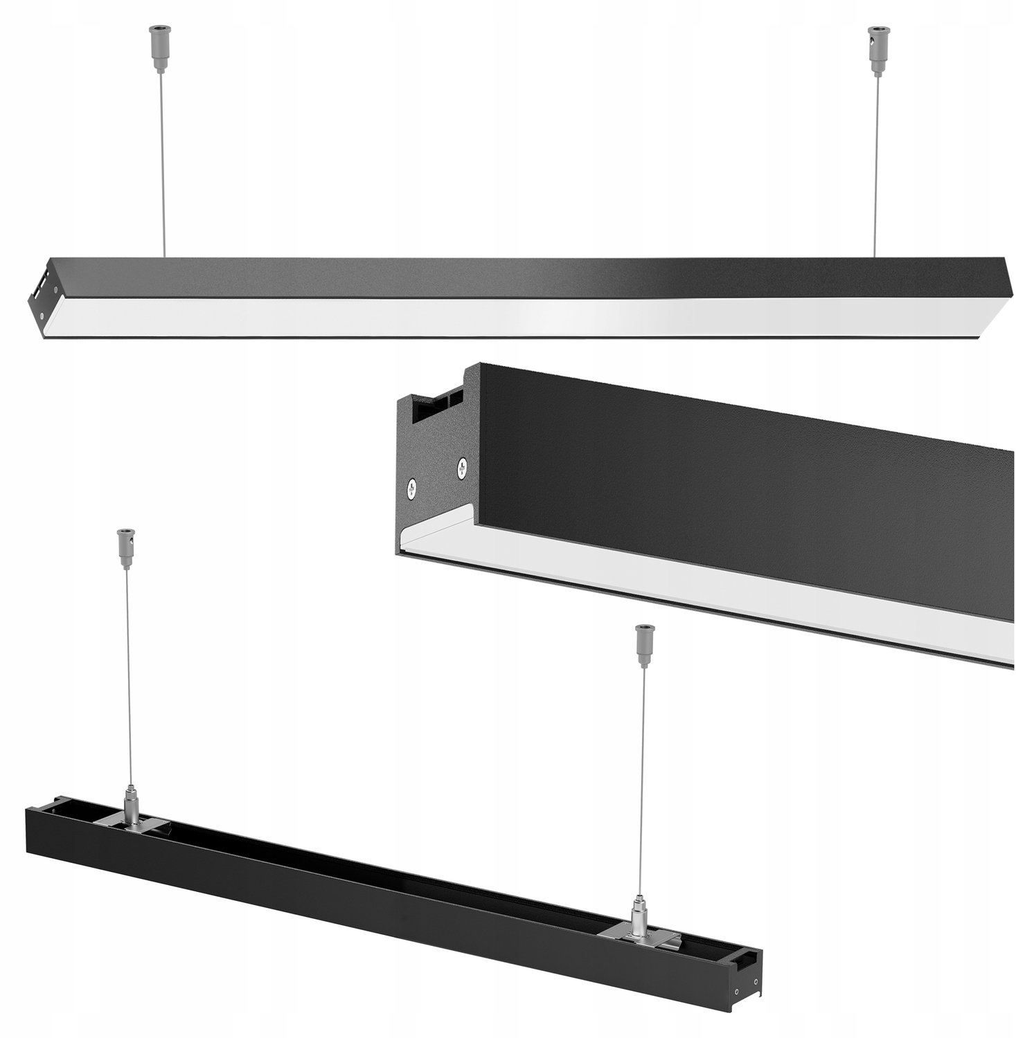 LED Lijnverlichting Kantoor 120cm 40W Neutraal Wit Zwart