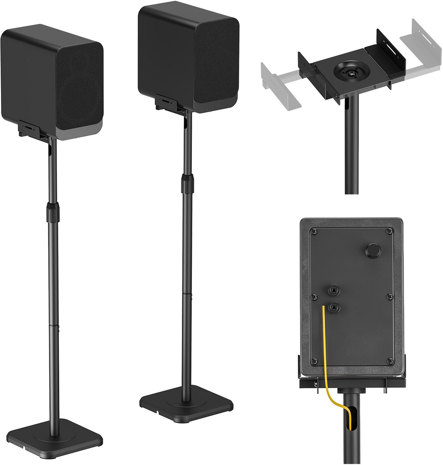 Maclean - Speaker stands - Verstelbare, draaibare luidsprekerstandaard, 2 stuks - +10°~-10°, max. 5 kg, MC-916