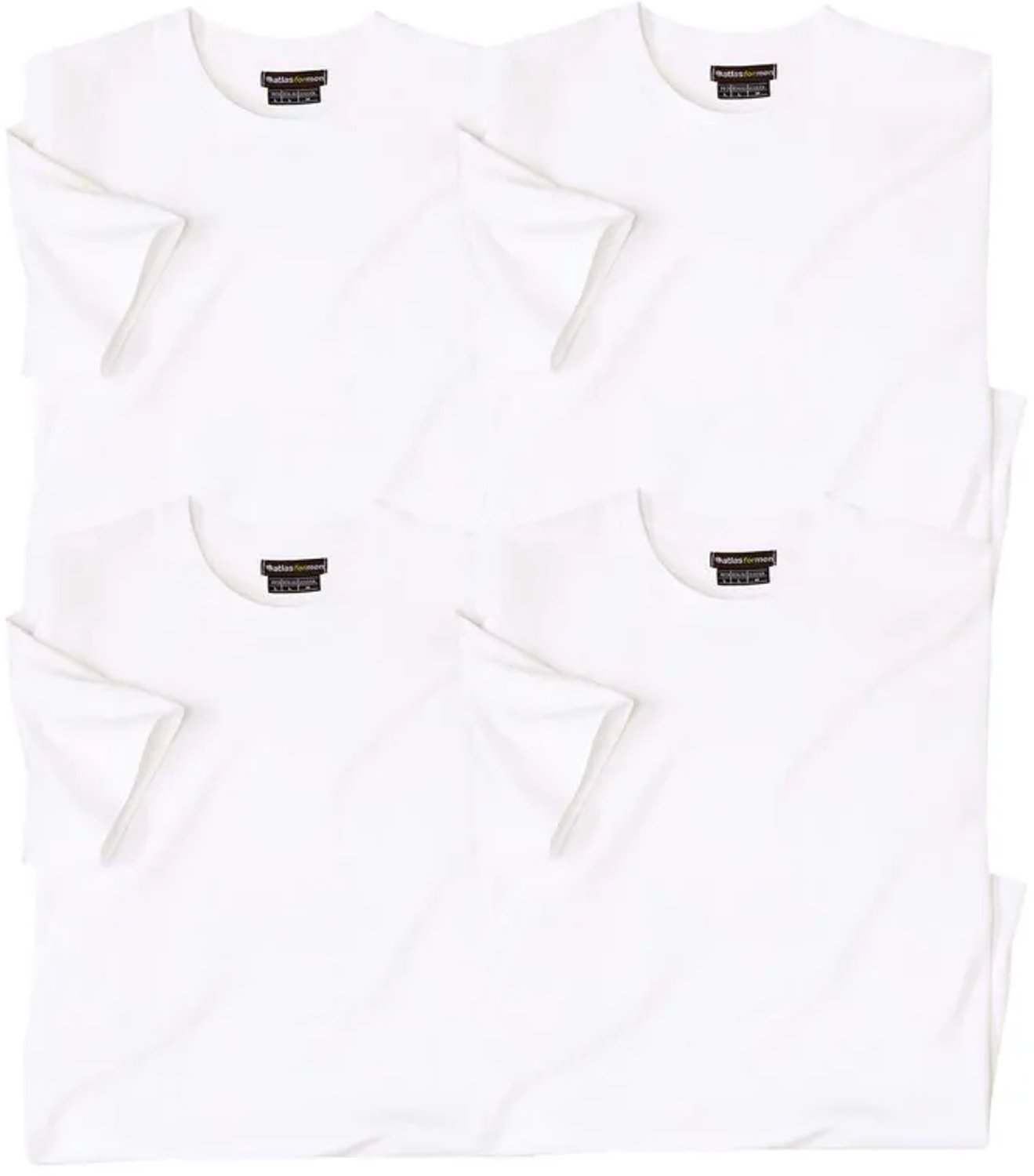 ATLAS FOR MEN - 4-pack witte T-Shirts Atlas® - Heren - Verkrijgbaar in grote maten - M