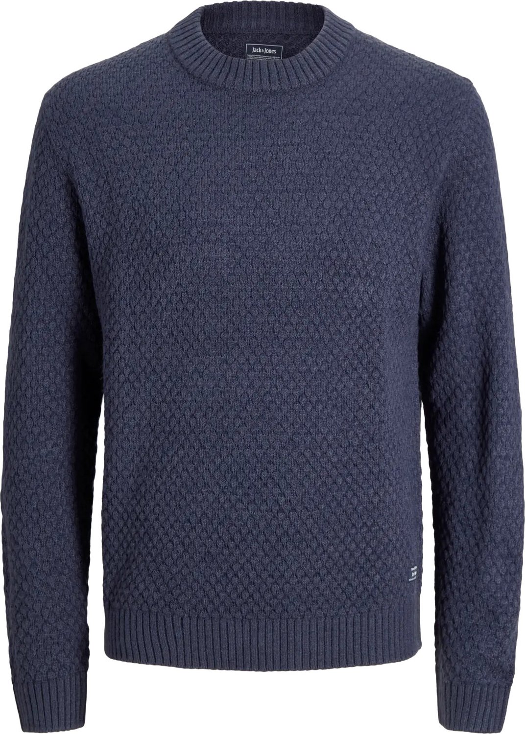 JACK & JONES Jjblake knit crew neck regular fit - heren pullover katoenmengsel met O-hals - blauw (navy blazer)