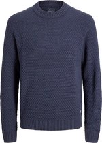 JACK & JONES Jjblake knit crew neck regular fit - heren pullover katoenmengsel met O-hals - blauw (navy blazer)