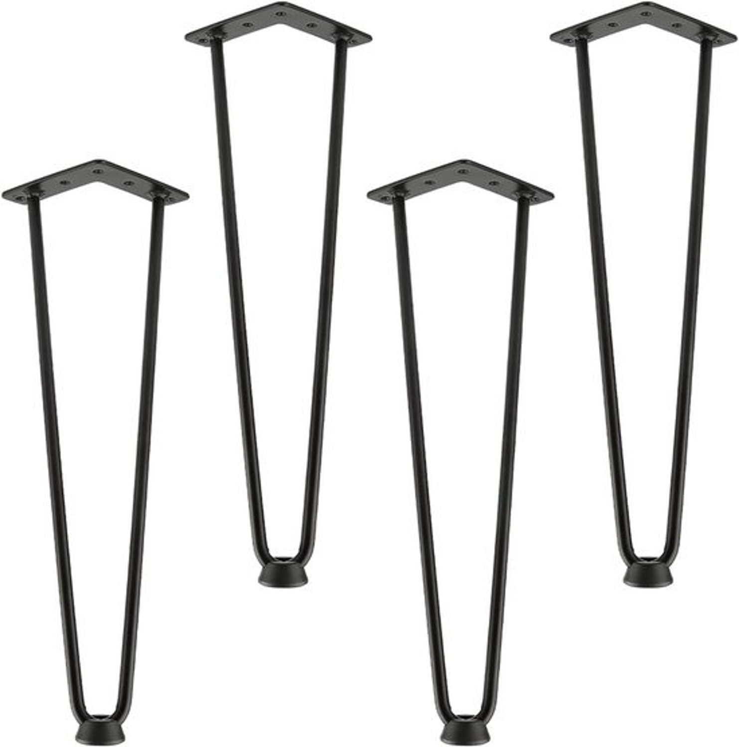 Hairpin-poten - Set tafelpoten - Tafels maken - Klassiek ontwerp - 50 cm - Zwart