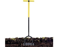 Gazonbeluchter - Bodemventilator tuin - Gazononderhoud - Roestbestendig staal - 10x25x10 cm - Zwart