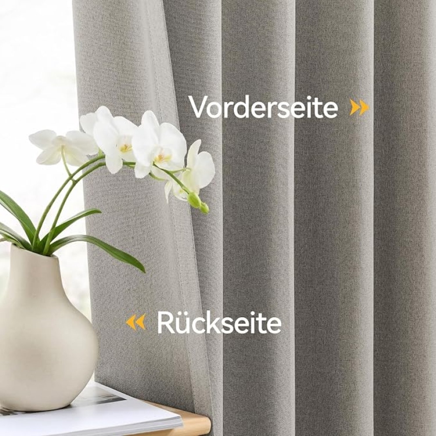 Zoranta Verduisteringsgordijnen 100% Verduisterend Linnenlook H230 x B140 cm Taupe Met Oogjes Set van 2