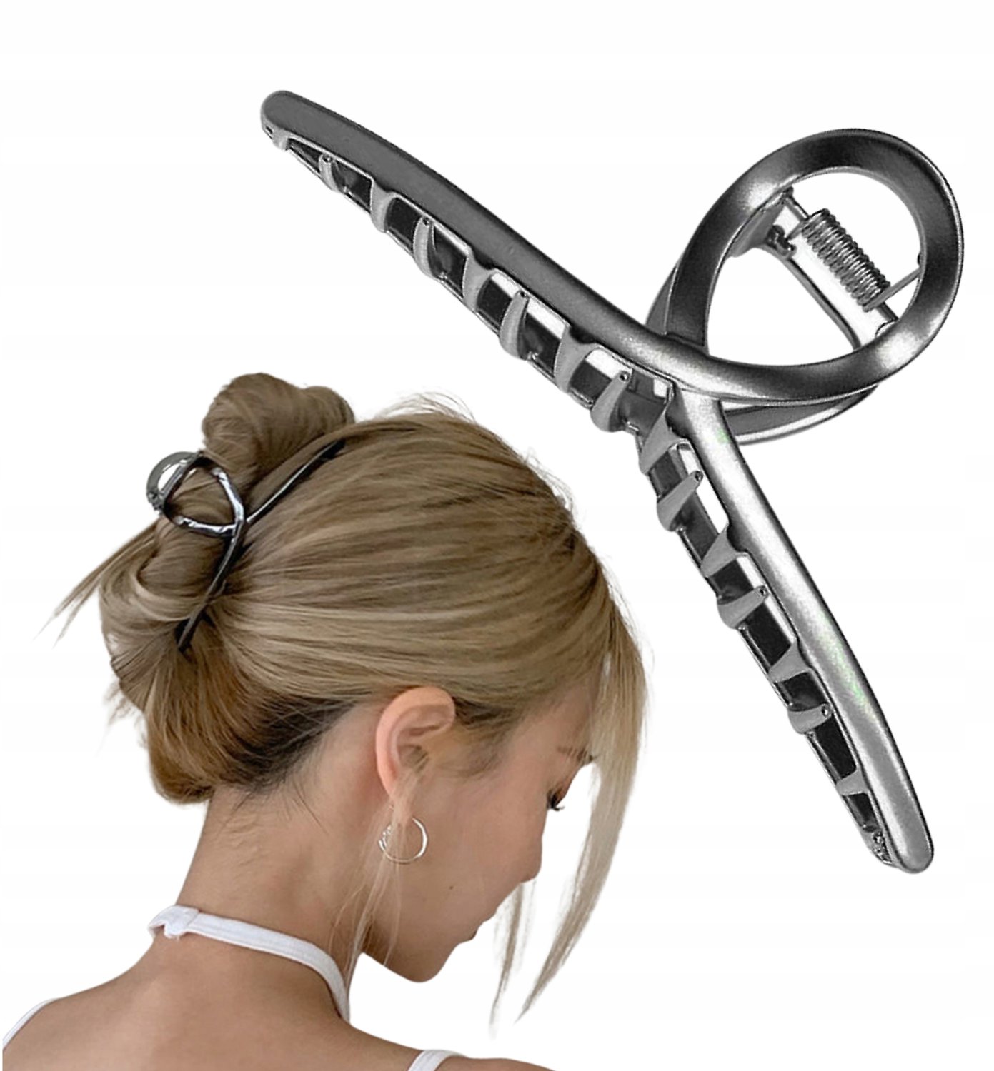 Grote Zwarte Metalen Haarklem - Stijlvolle Accessoire