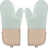 ZYLARO Siliconen Ovenwanten - 2 Stuks - Ovenhandschoenen - Hittebestendig tot 250 °C - EN407 Gecertificeerd - 100% BPA vrij - mintgroen