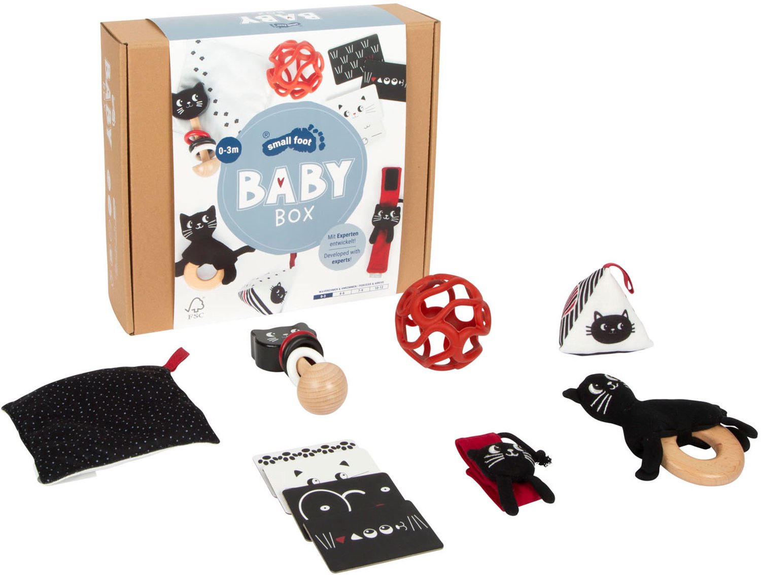 Small Foot Baby-Box 0 - 3 Maanden Waarnemen en Aankomen Babyspeeltjes