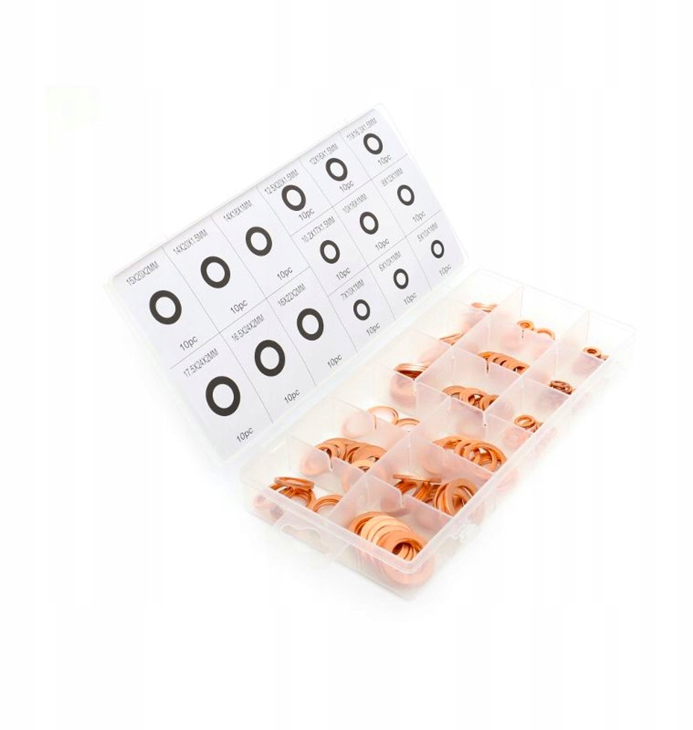 150-delige Set Koperen Ringen met Organizer