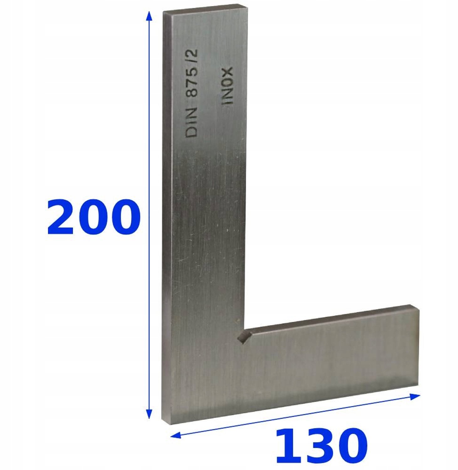 Merkloos Hoek 200x130mm Roestvrij Staal DIN875 Klasse 2
