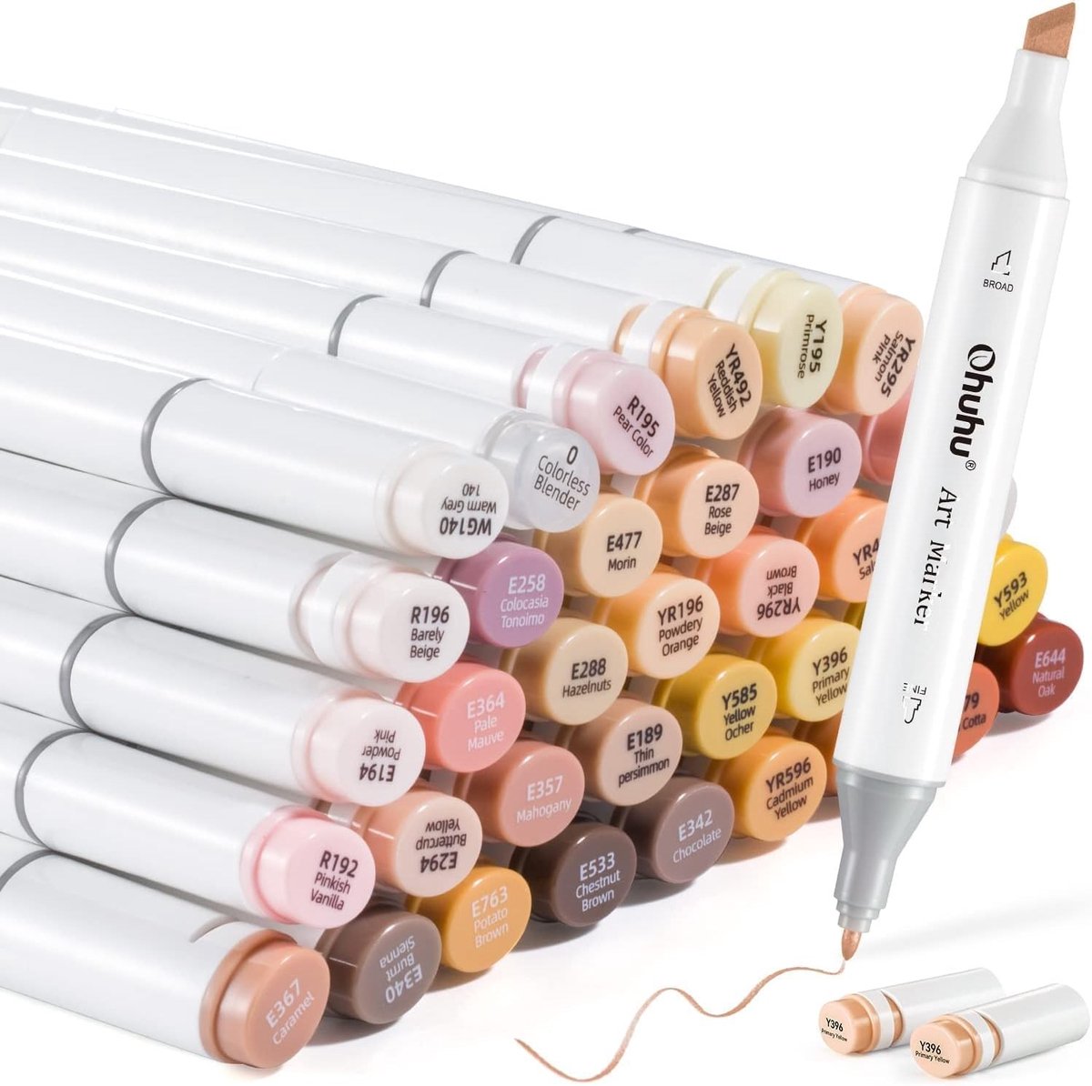 Alcohol markers set - Huidtinten - 36-delig - Dubbele punt stiften met alcoholinkt - Voor creatief tekenen en portretkunst