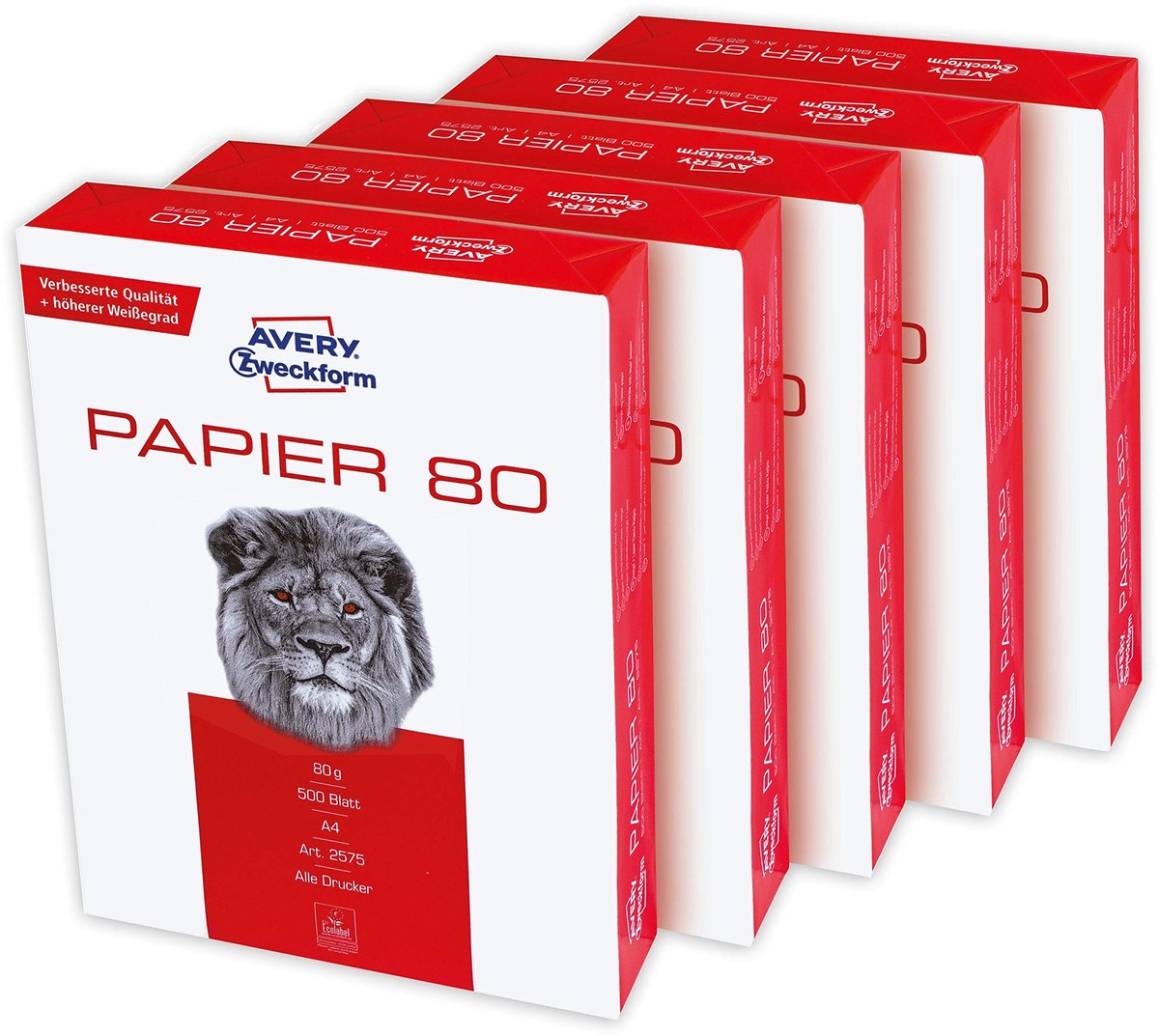 Elzusha - Printpapier A4 - 2.500 vellen, 80 g/m², Wit