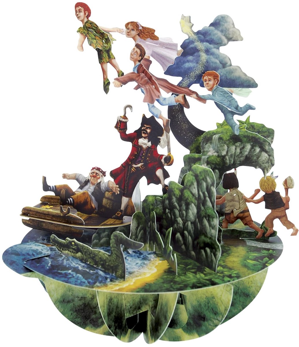 Elzusha - 3D Pop-up Wenskaart - Peter Pan - 13 x 16 cm - Groen