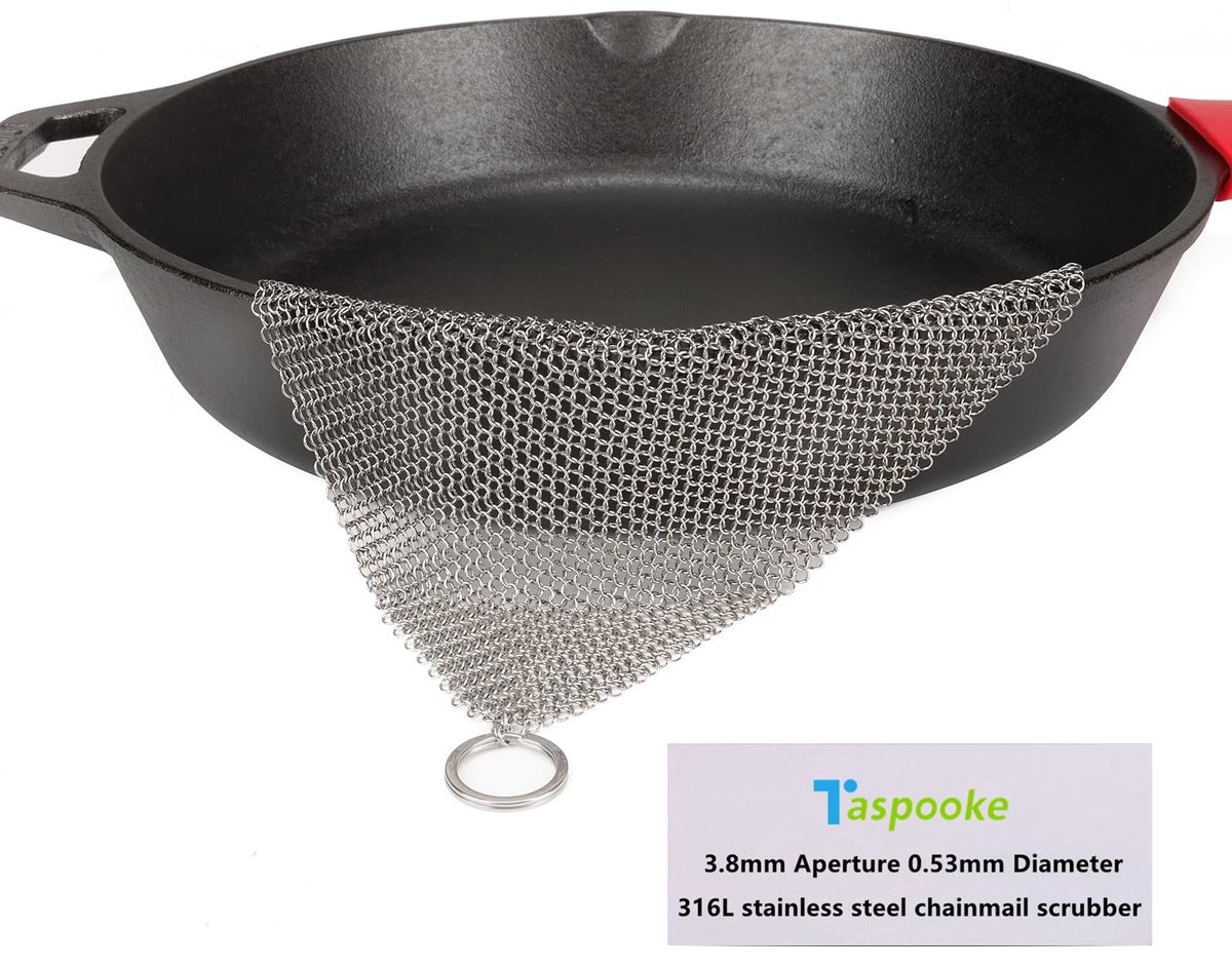 Elzusha - Rvs Chainmail Scrubber - Voor Keukenreiniging 20 x 18 cm