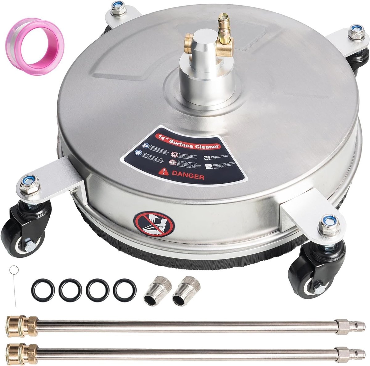 Elzusha - 14 Inch Hoge Druk Reinigingsmachine met Wielen - 4000