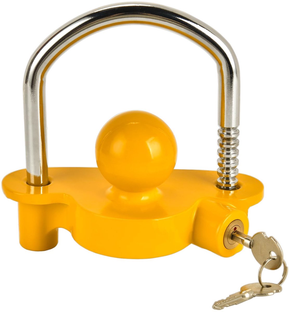 Elzusha - Trailer Lock met 2 Sleutels - Anti-Diefstal U-Vormige Koppeling - Geel