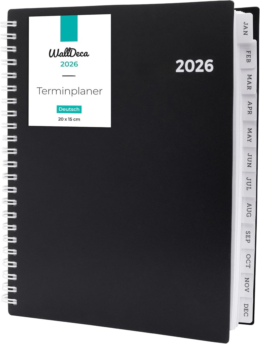 Dagplanner - Multicolor - 20,3 x 15,2 x 1,5 cm - Professionele Spiraalplanner voor Studenten en Gezinnen